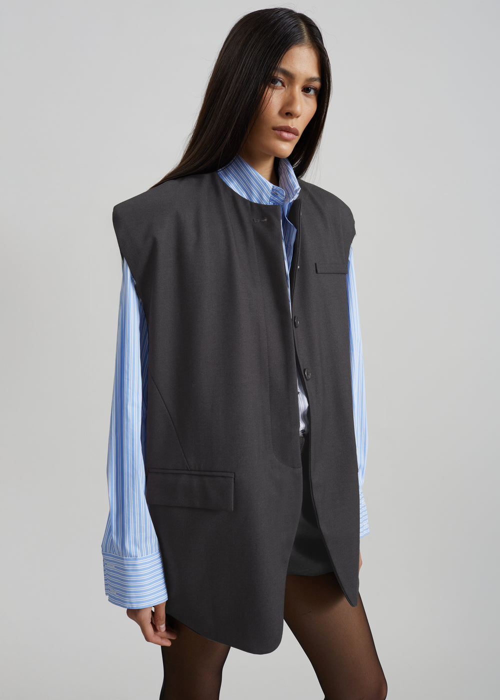 Bilzen Oversized Vest - Charcoal