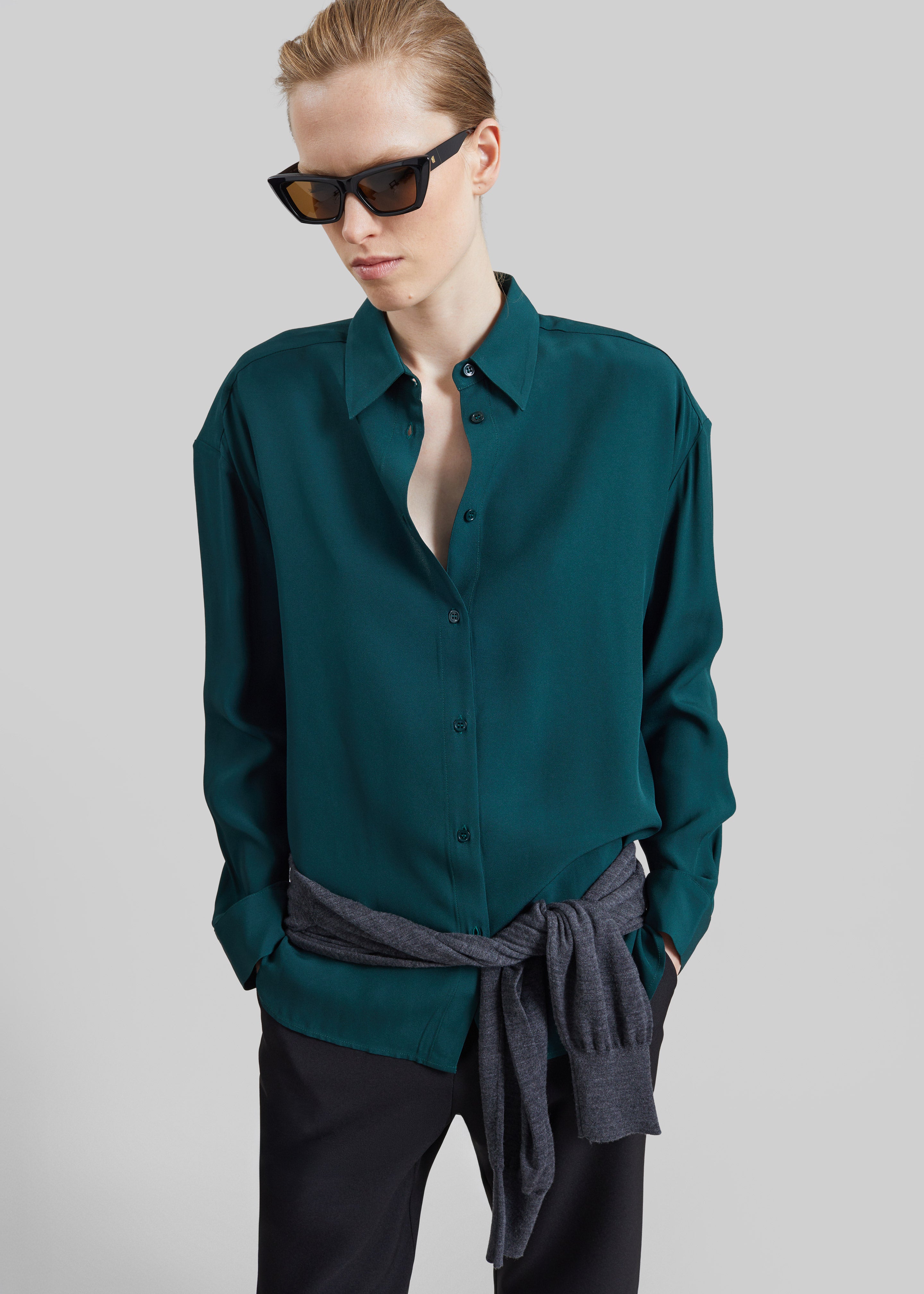 Bina Padded Shirt - Bottle Green - 2