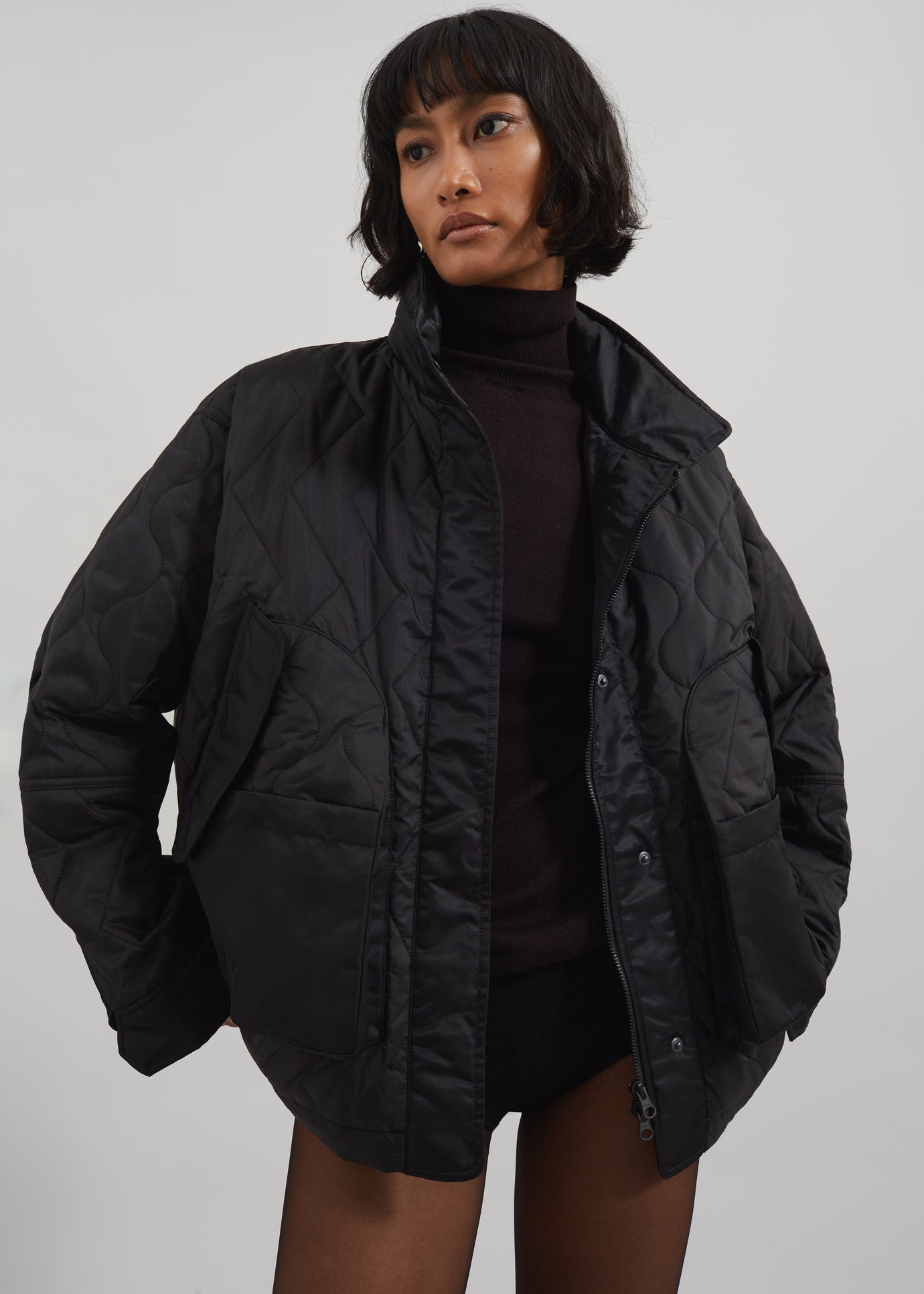 Birka Quilted Jacket - Black - 1