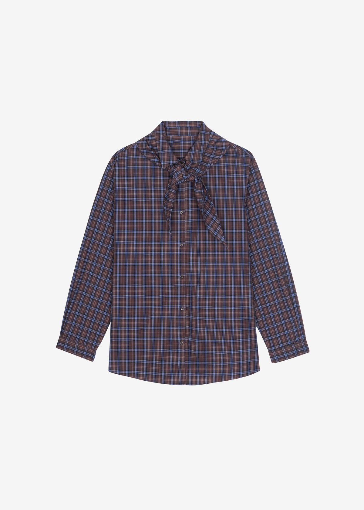 Bitry Scarf Shirt - Brown Plaid - 10