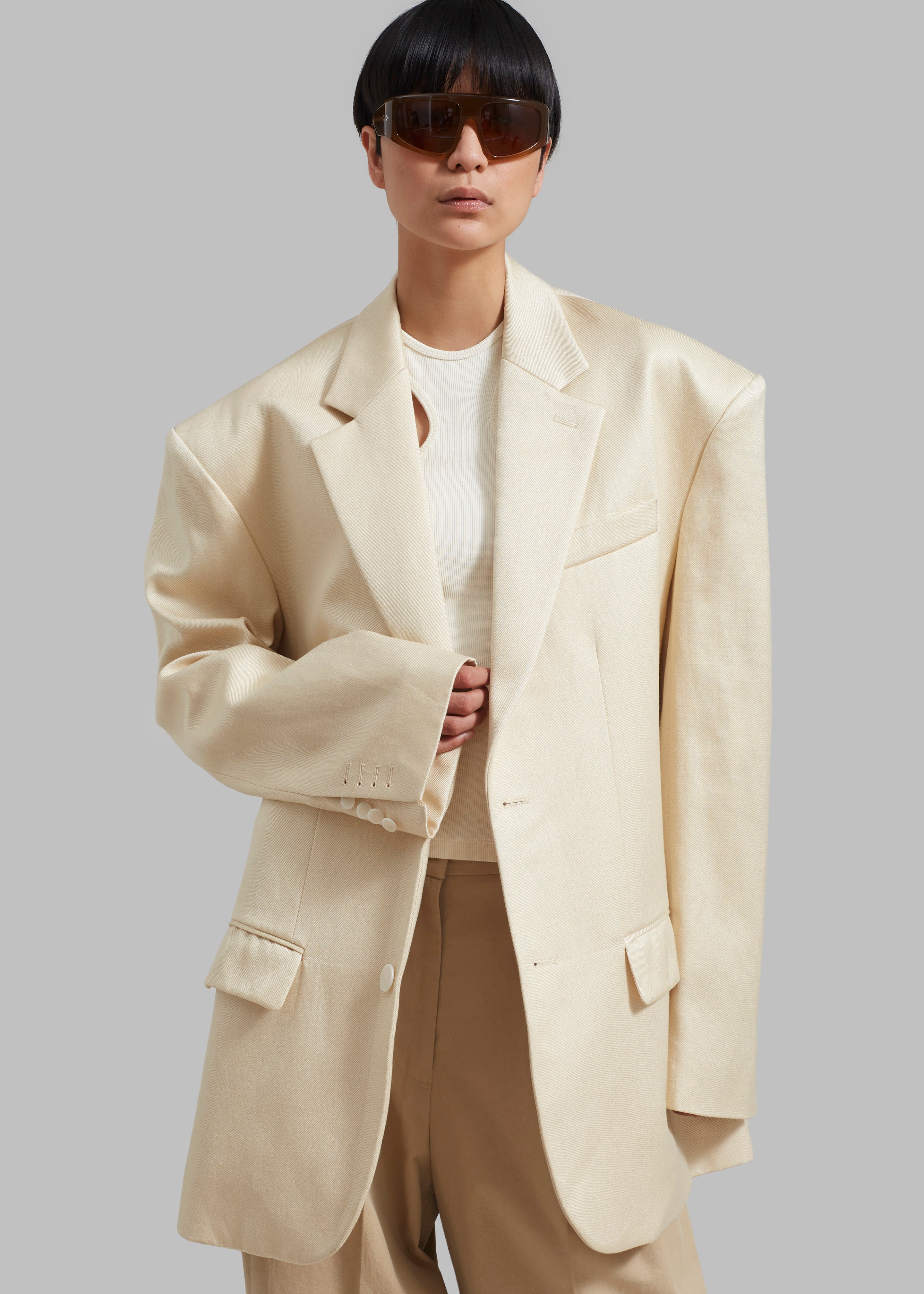 Blair Linen Blazer - Beige