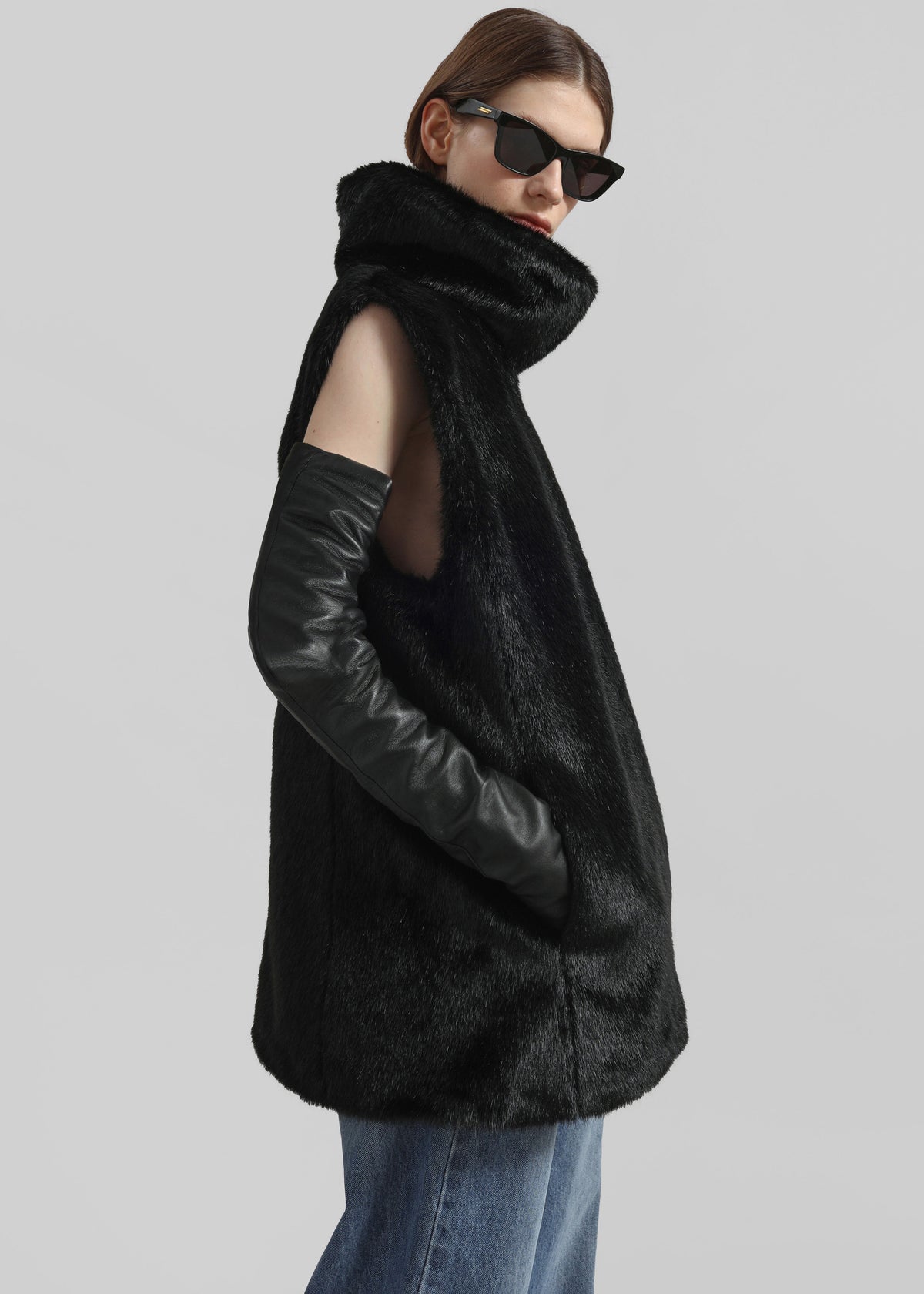 Blaire Funnel Neck Top - Black - 5