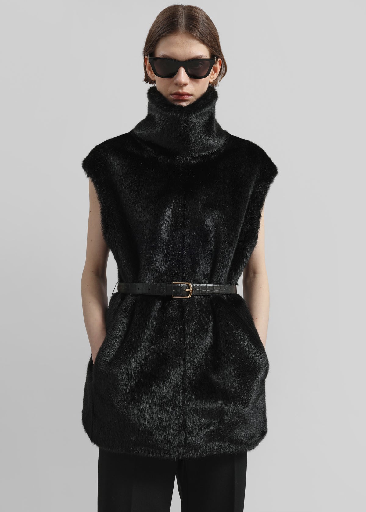 Blaire Funnel Neck Top - Black - 3