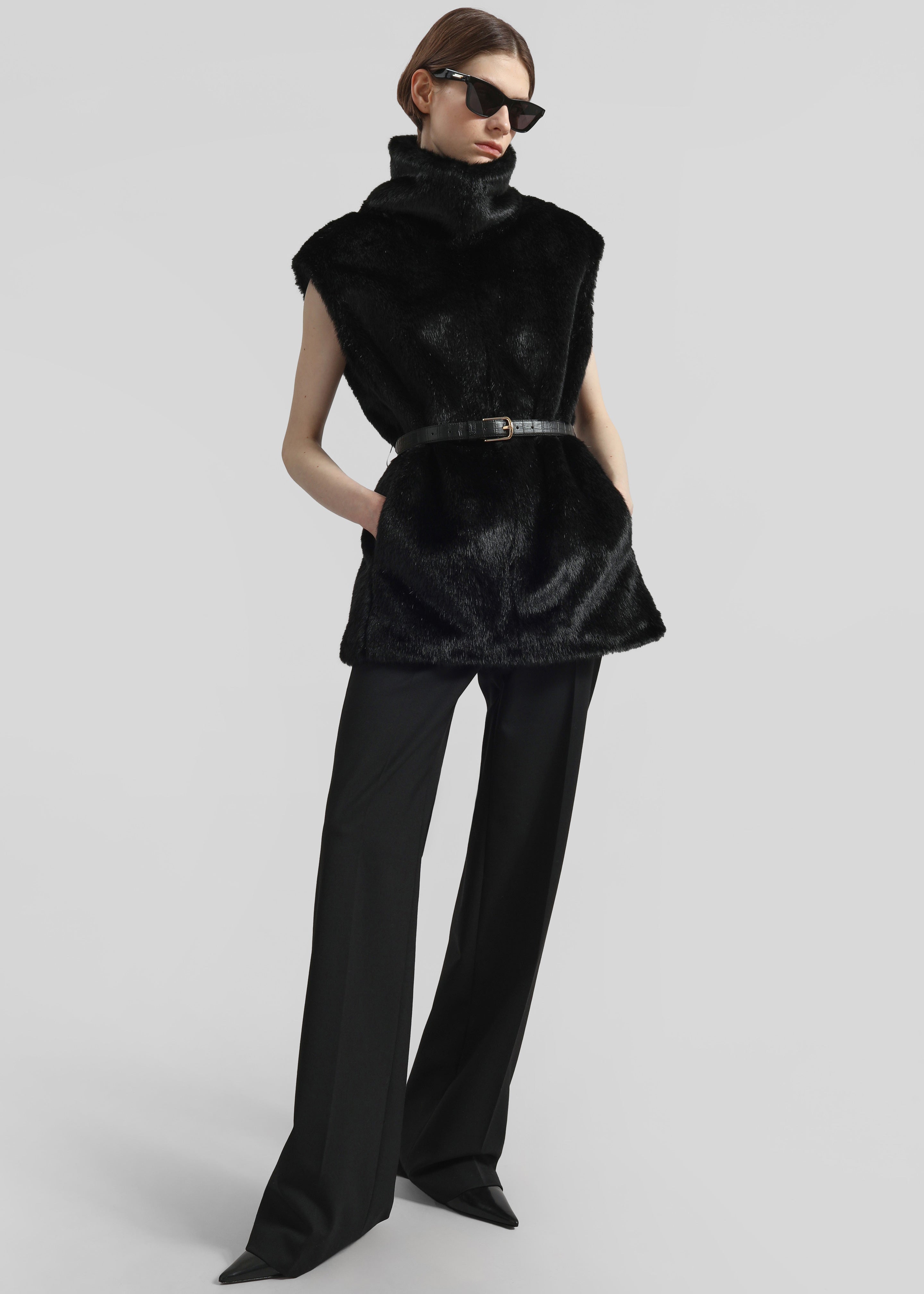 Blaire Funnel Neck Top - Black - 1