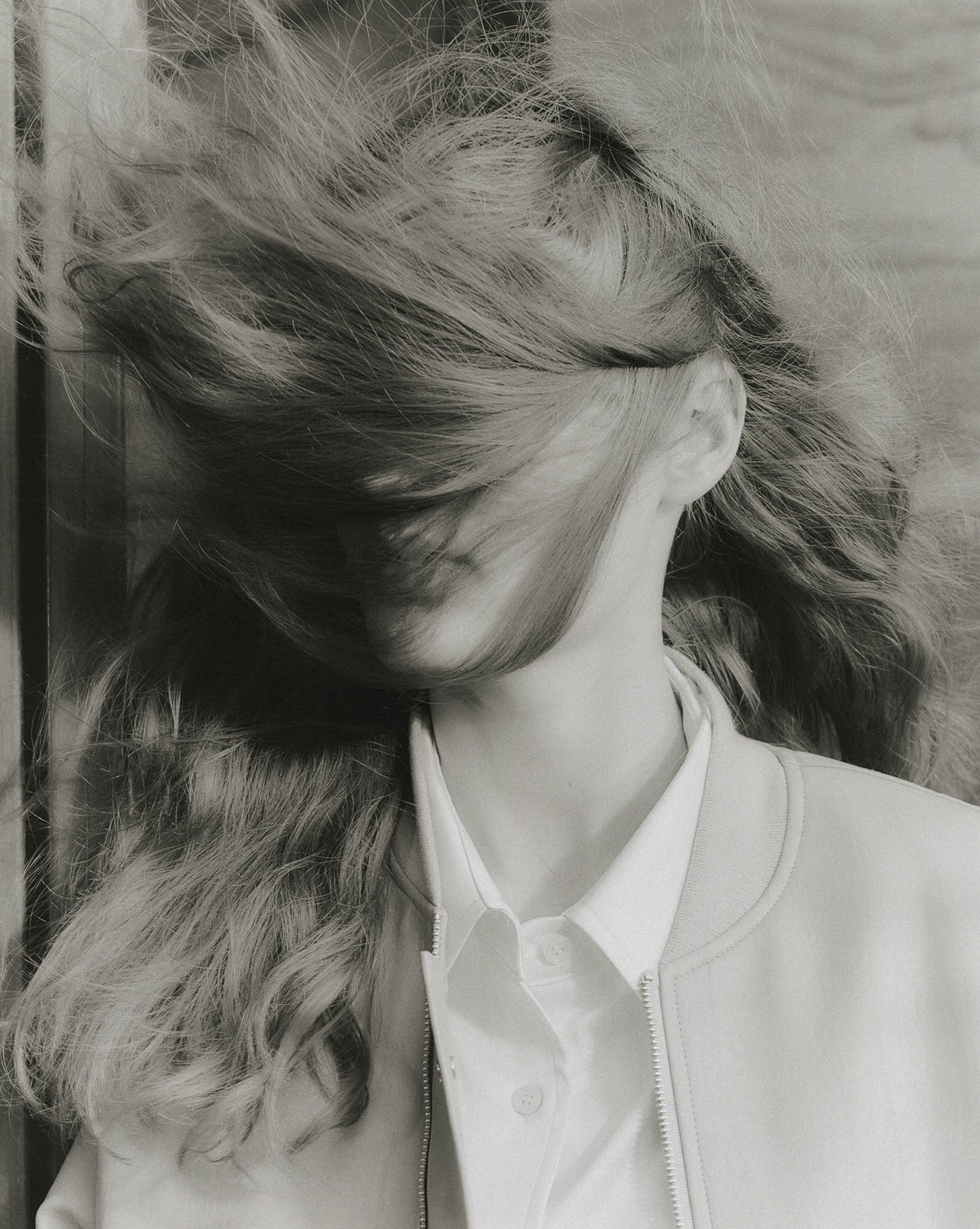 Female model photographed by Sarah Blais in the streets of London, wearing The Frankie Shop.