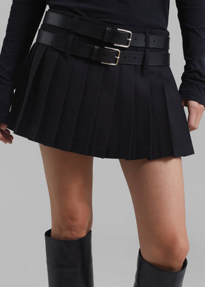 Blake Mini Pleated Skirt - Black
