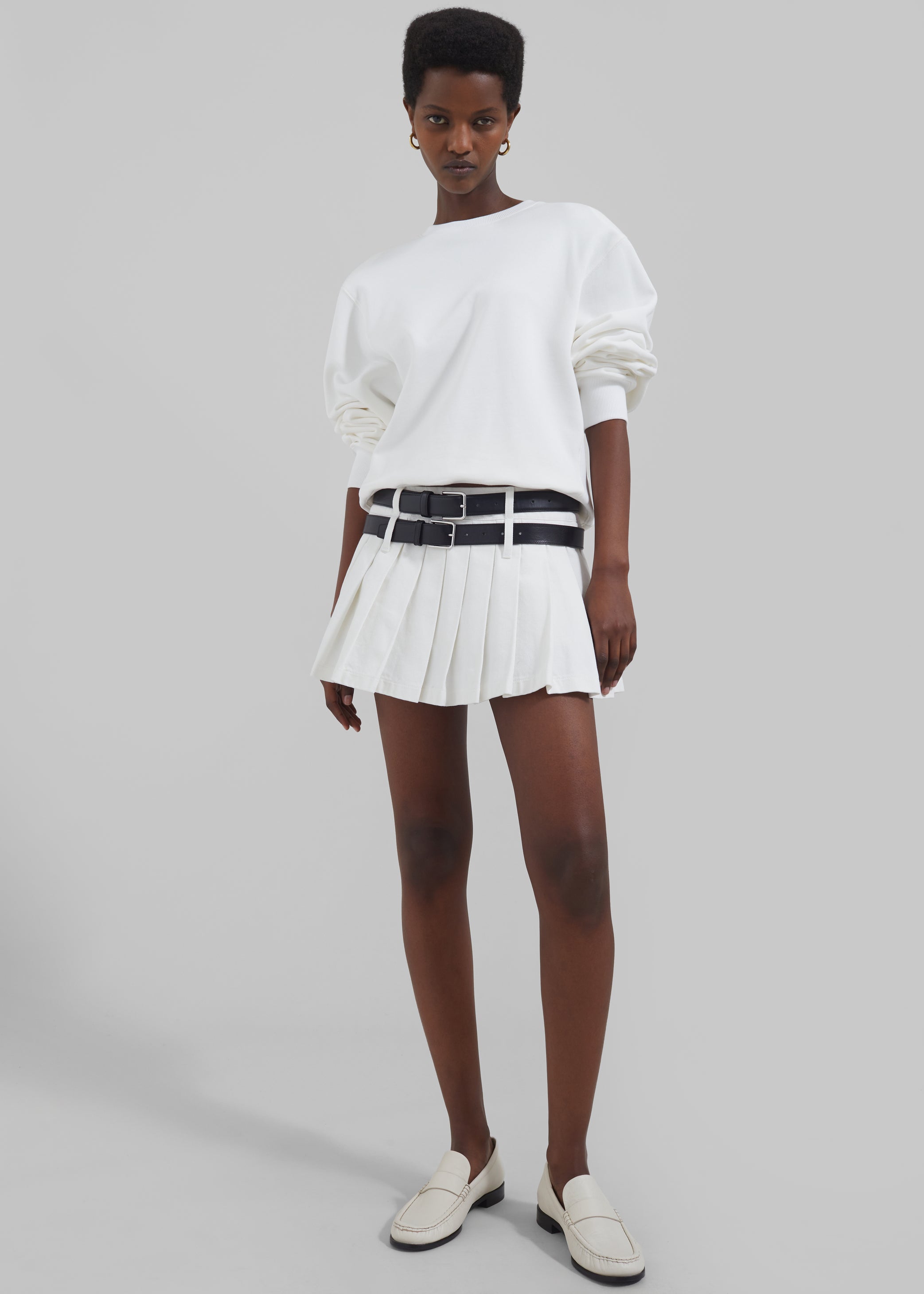 Shop the look image for Blake Pleated Mini Skirt - White