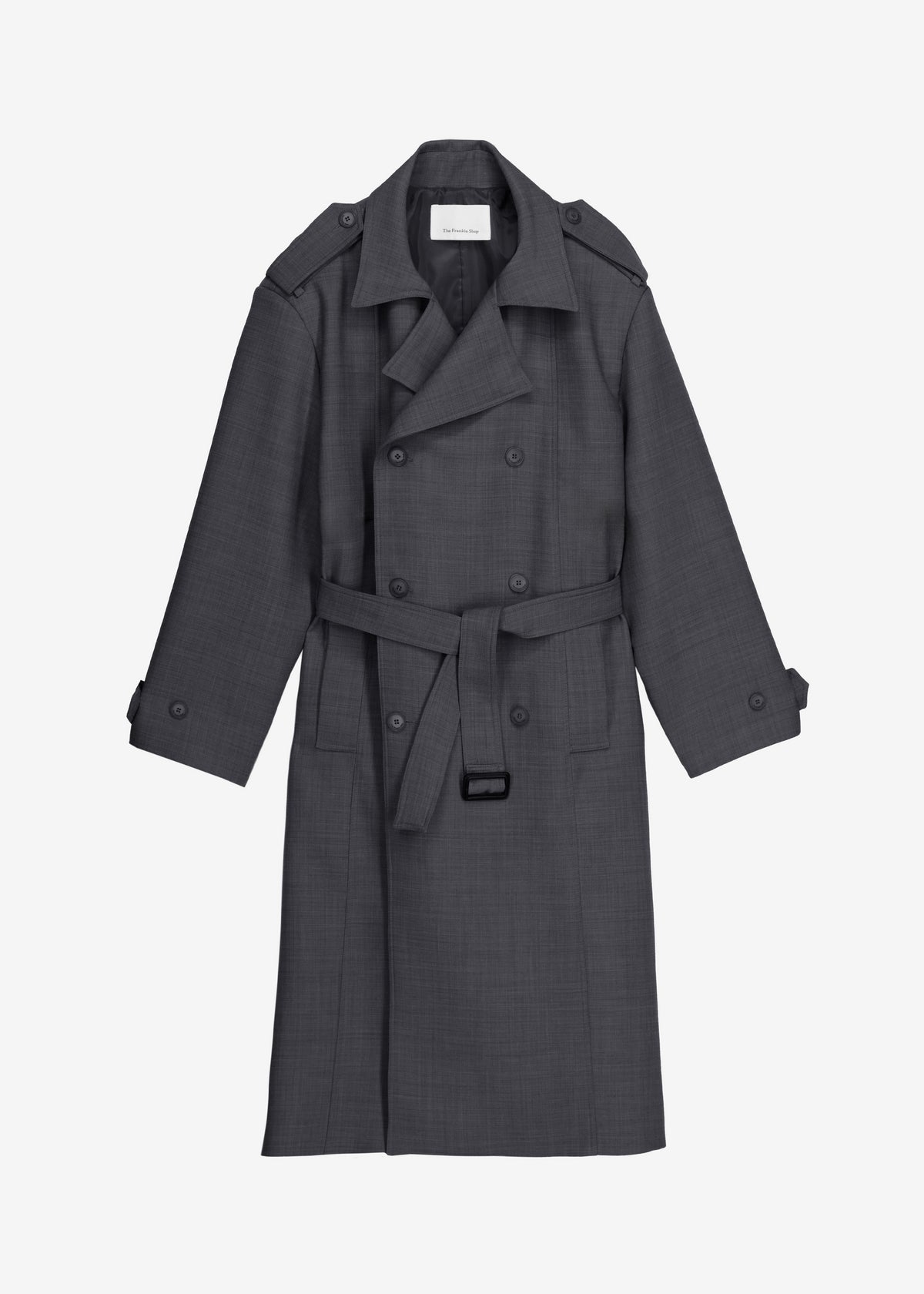 Bleecker Plaid Trench Coat Dark Grey – The Frankie Shop - Main Image