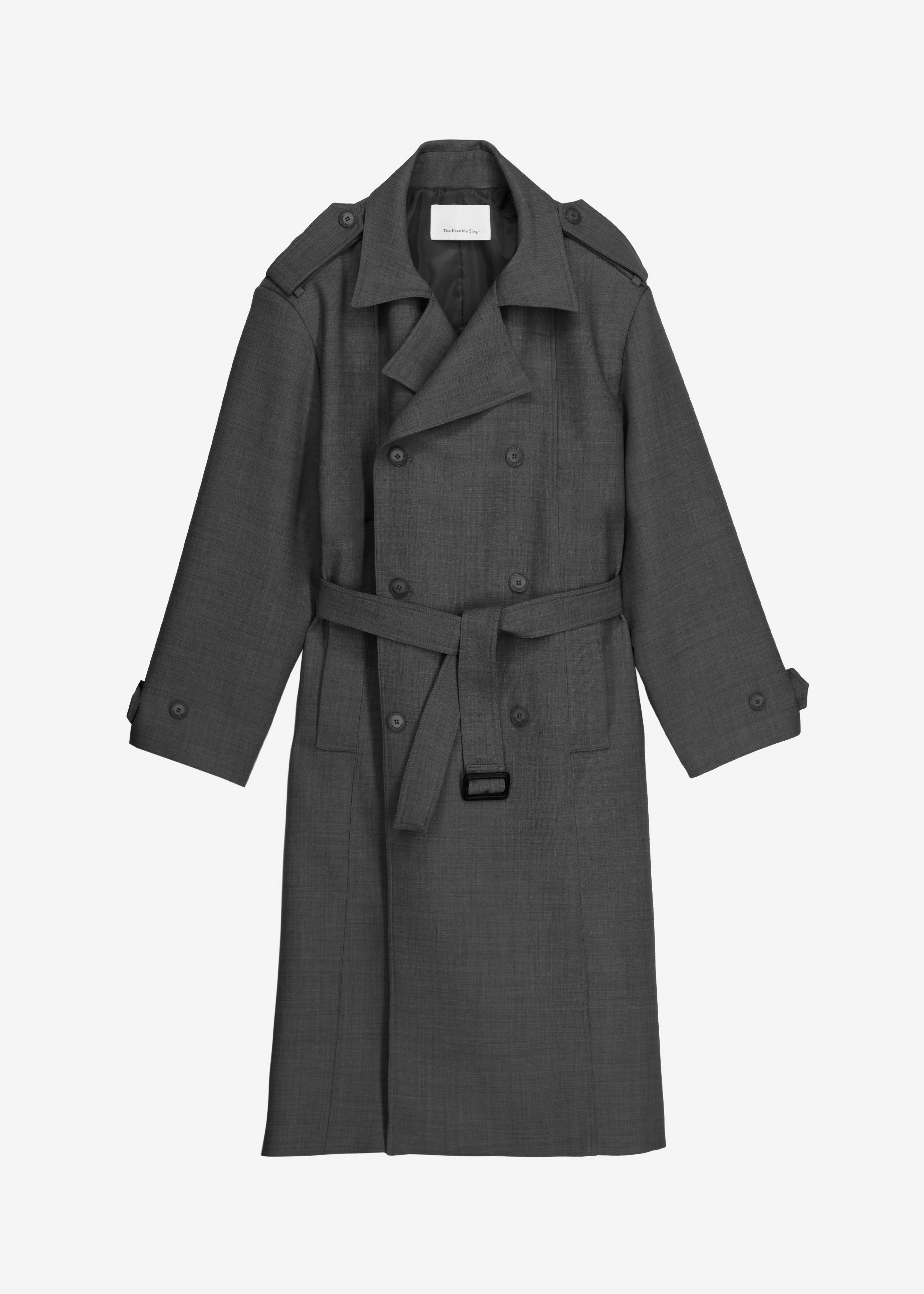 Bleecker Plaid Trench Coat - Dark Grey – The Frankie Shop