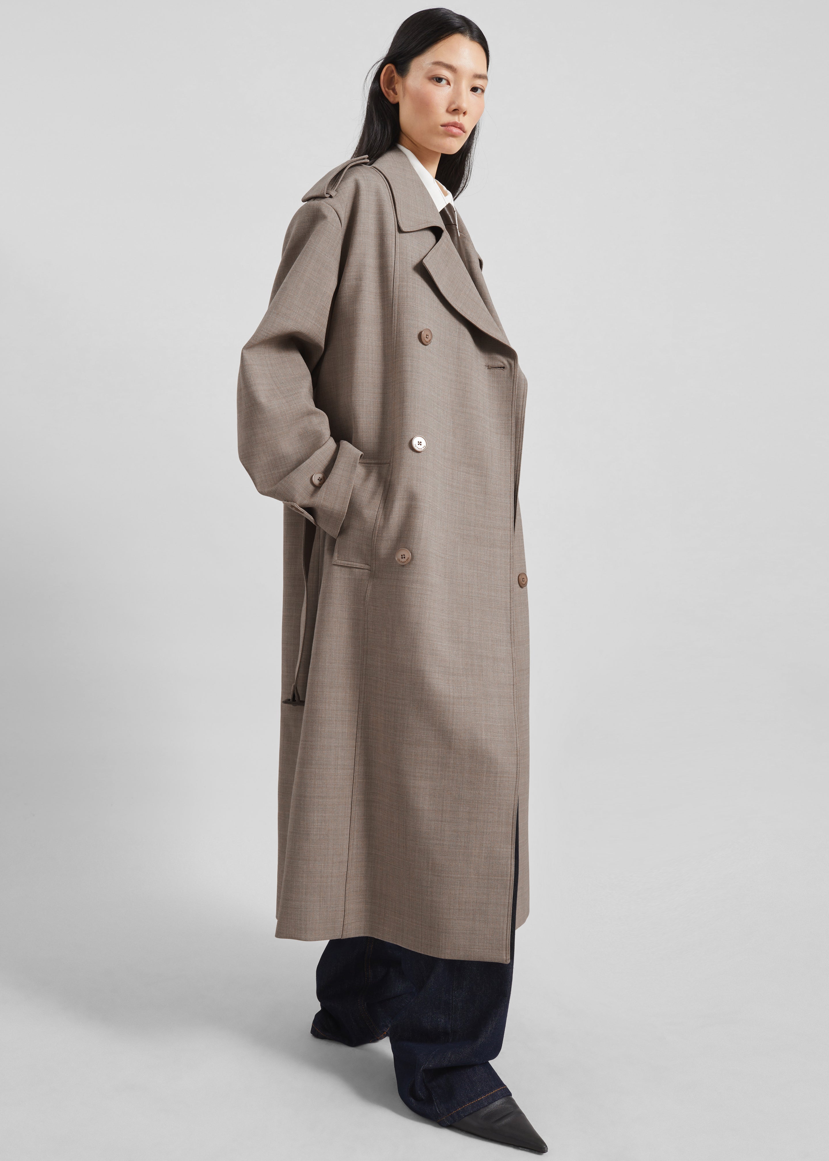 Bleecker Trench Coat - Taupe Melange – The Frankie Shop