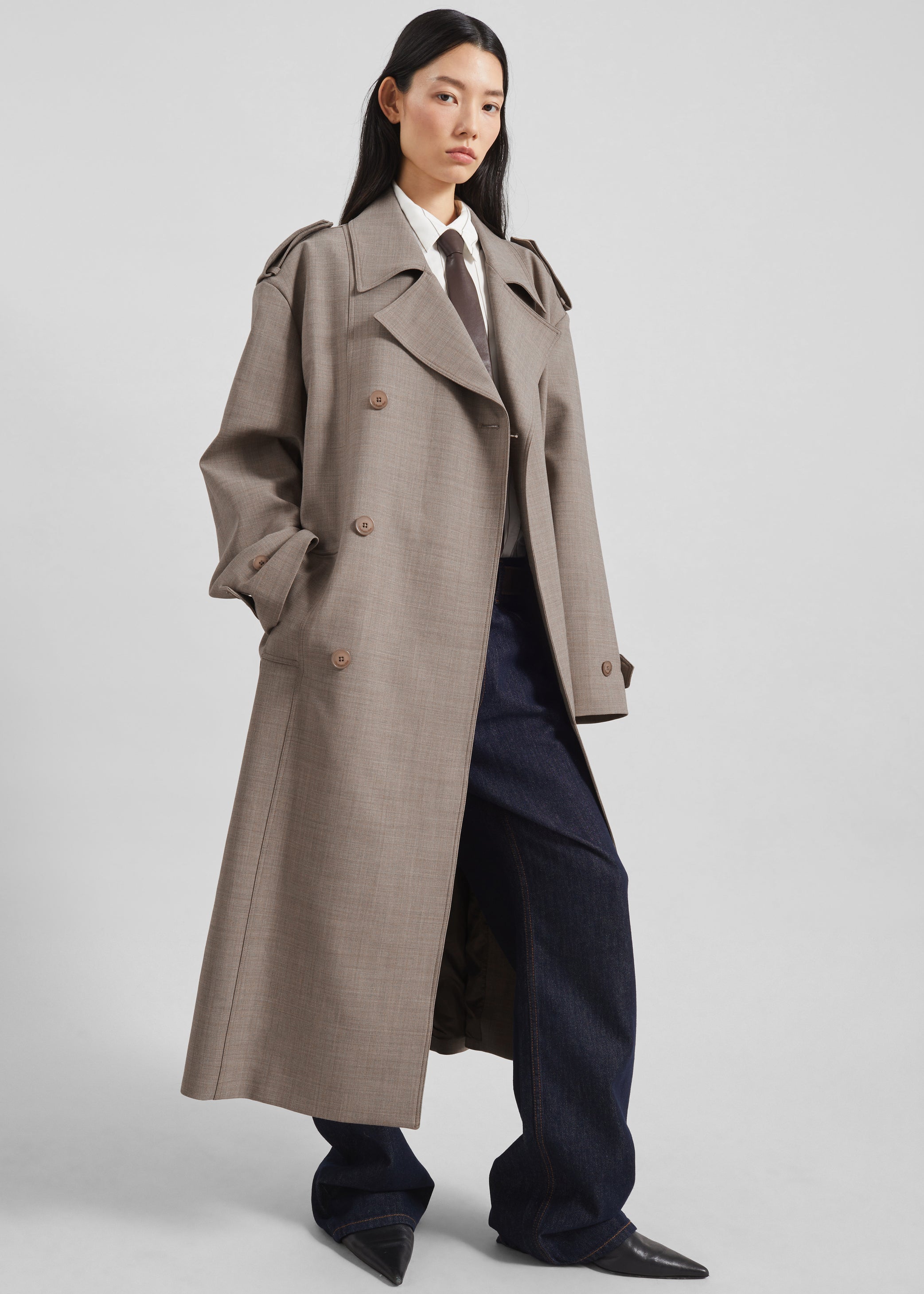 Shop the look image for Bleecker Trench Coat - Taupe Melange
