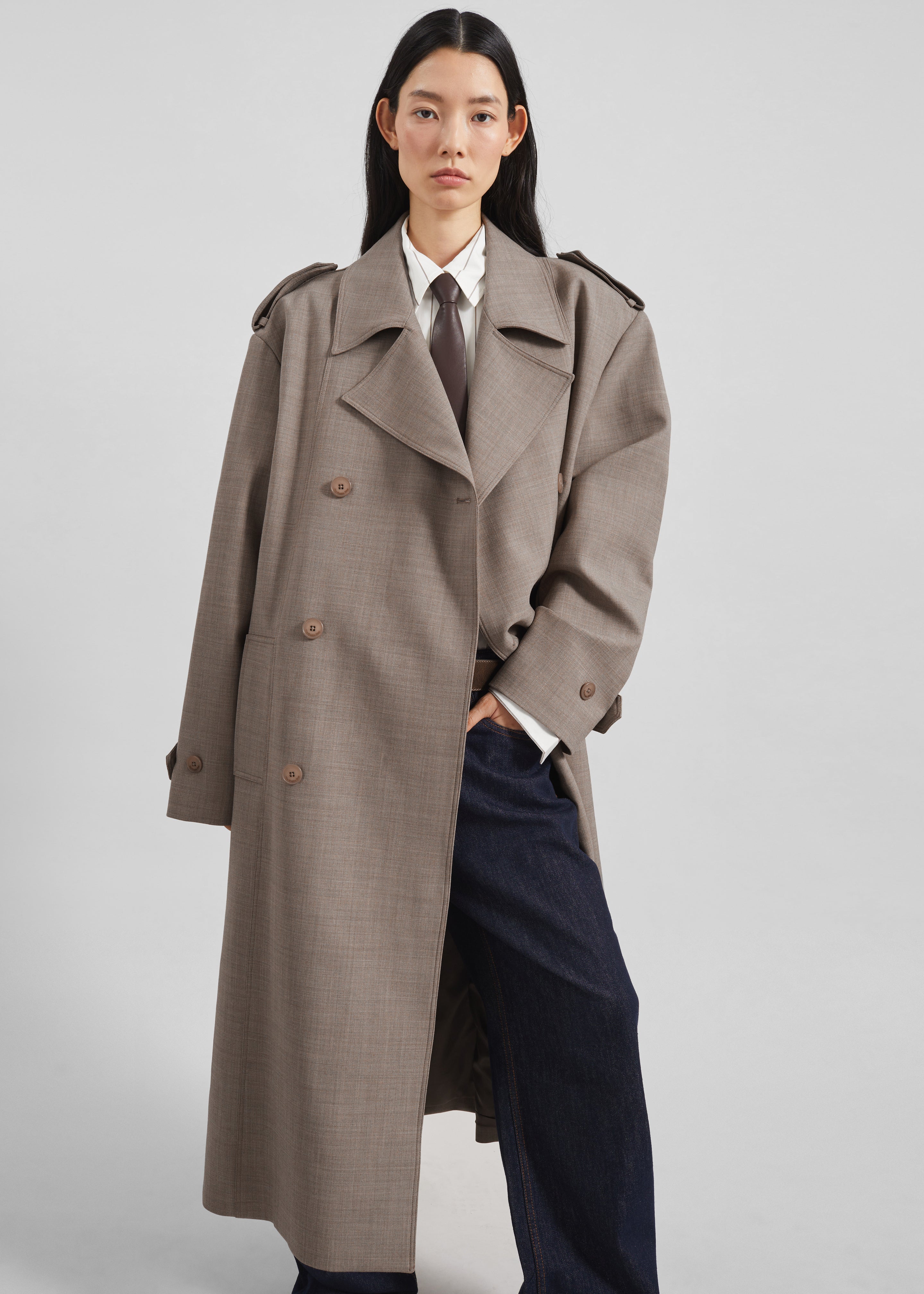Bleecker Trench Coat - Taupe Melange - 3