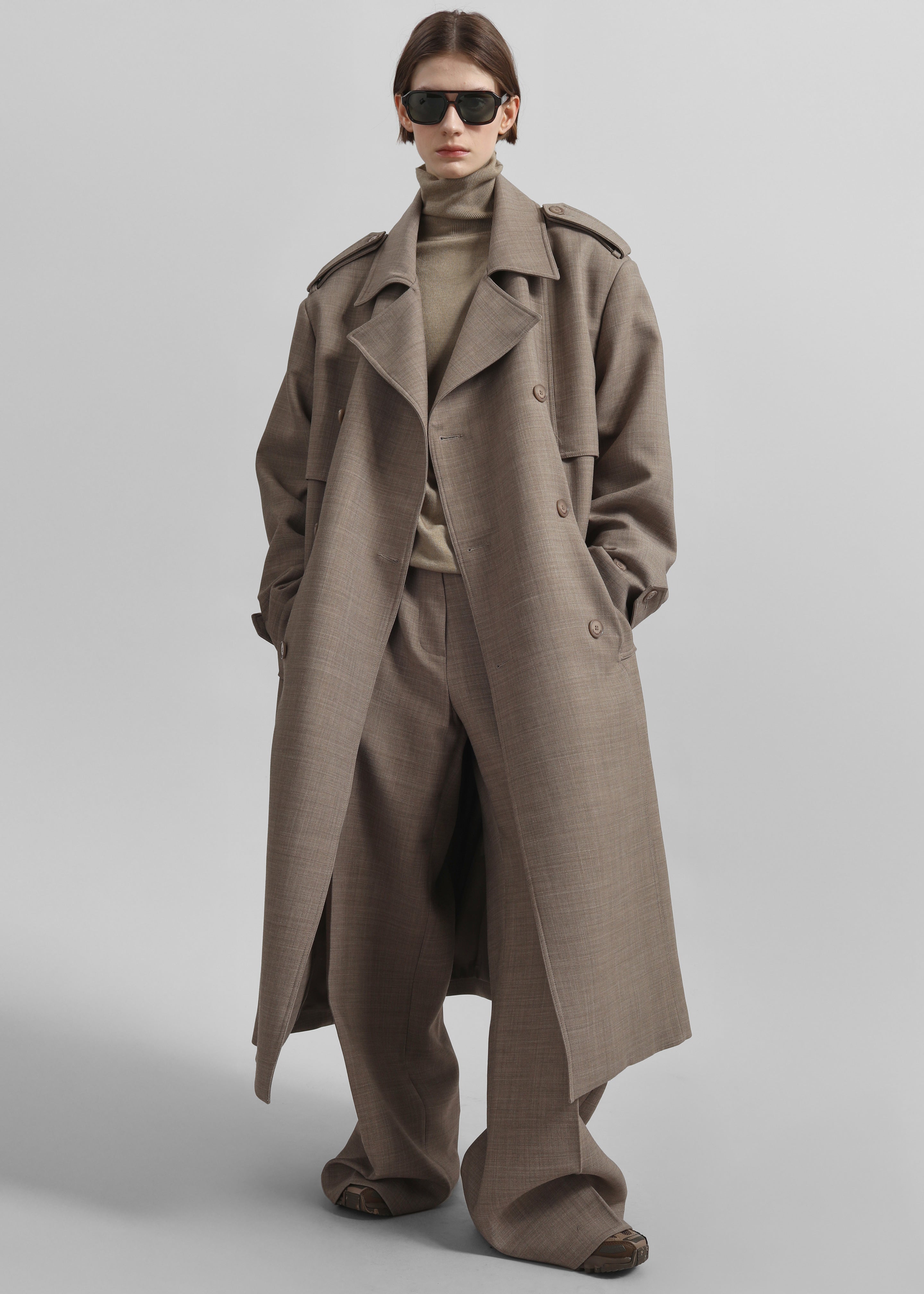 Bleecker Trench Coat - Taupe Melange – The Frankie Shop