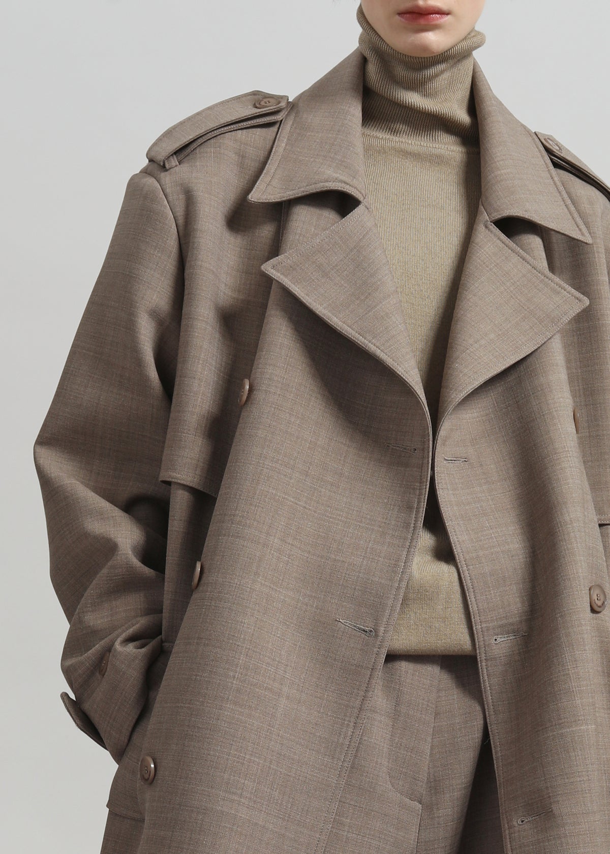 Bleecker Trench Coat - Taupe Melange - 5