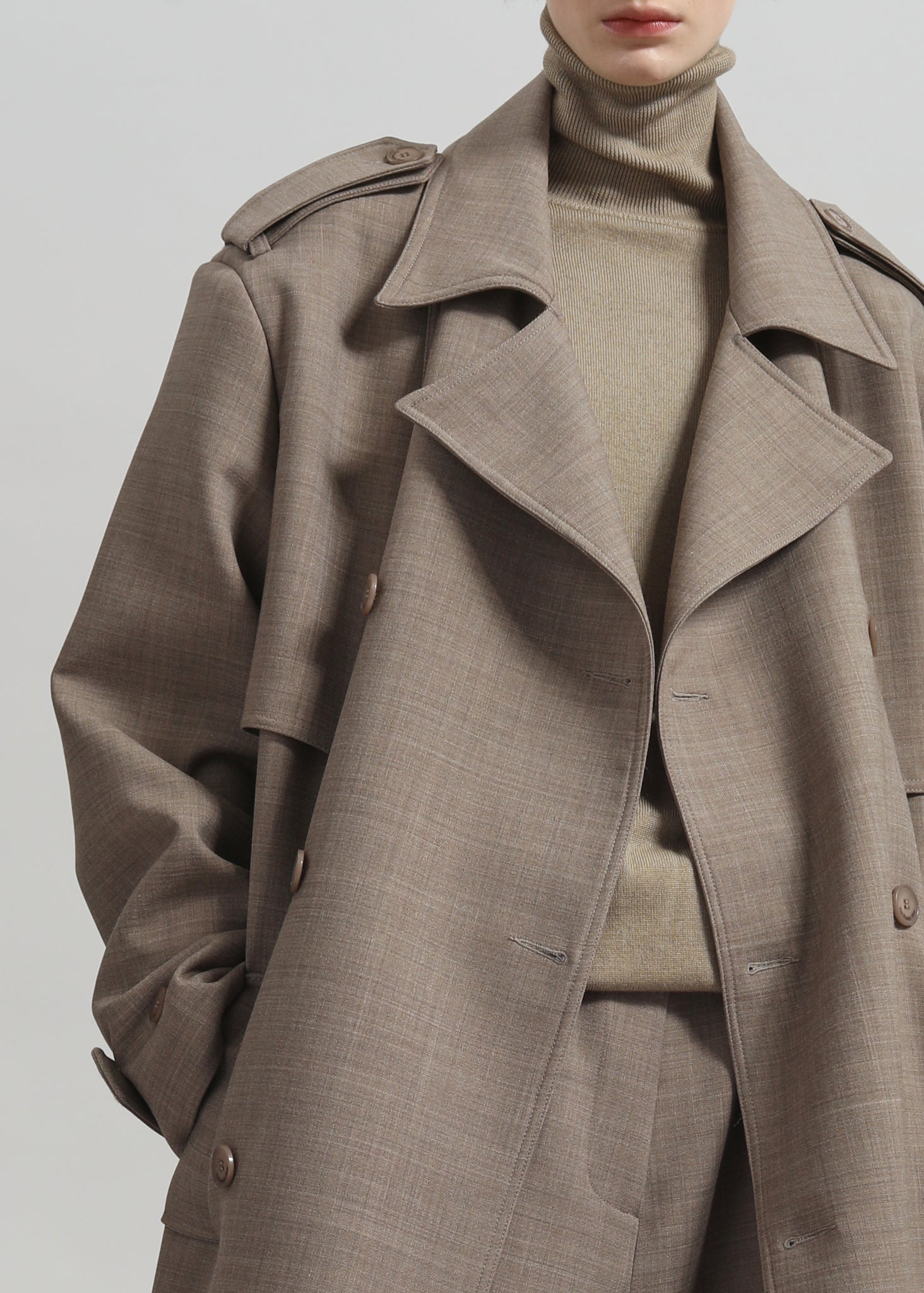 Bleecker Trench Coat - Taupe Melange - 5