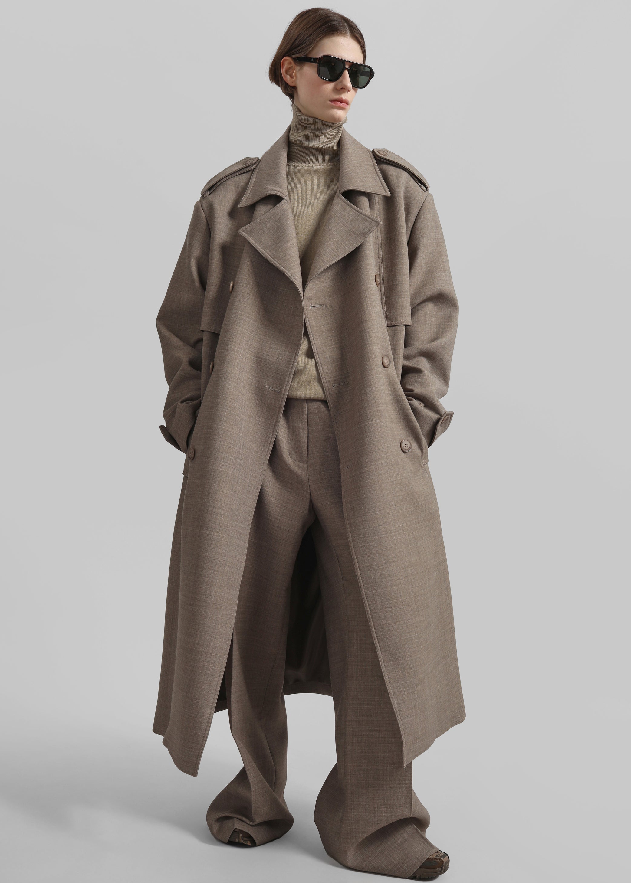 Shop the look image for Bleecker Trench Coat - Taupe Melange