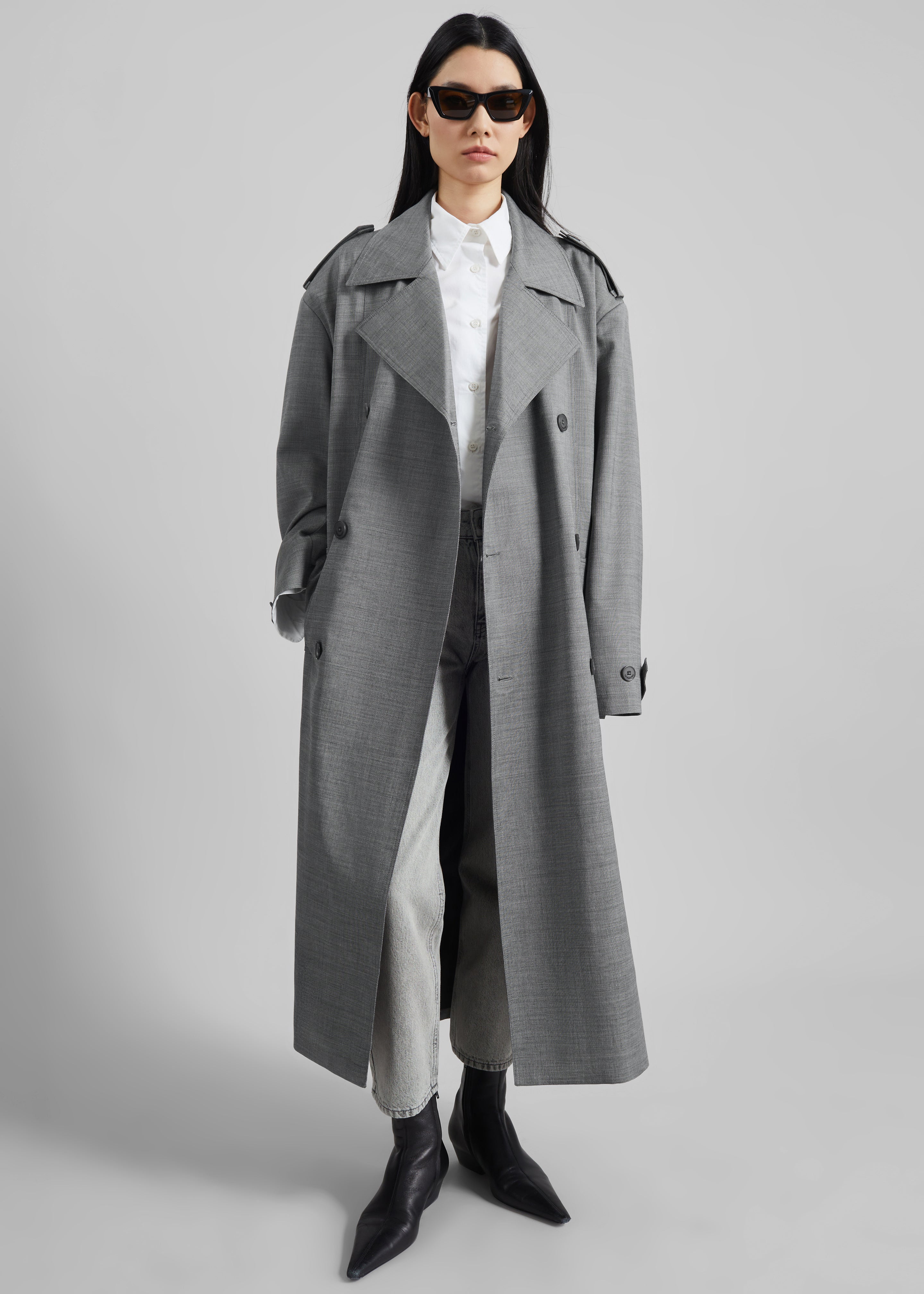 Bleecker Trench Coat - Grey Melange - 3
