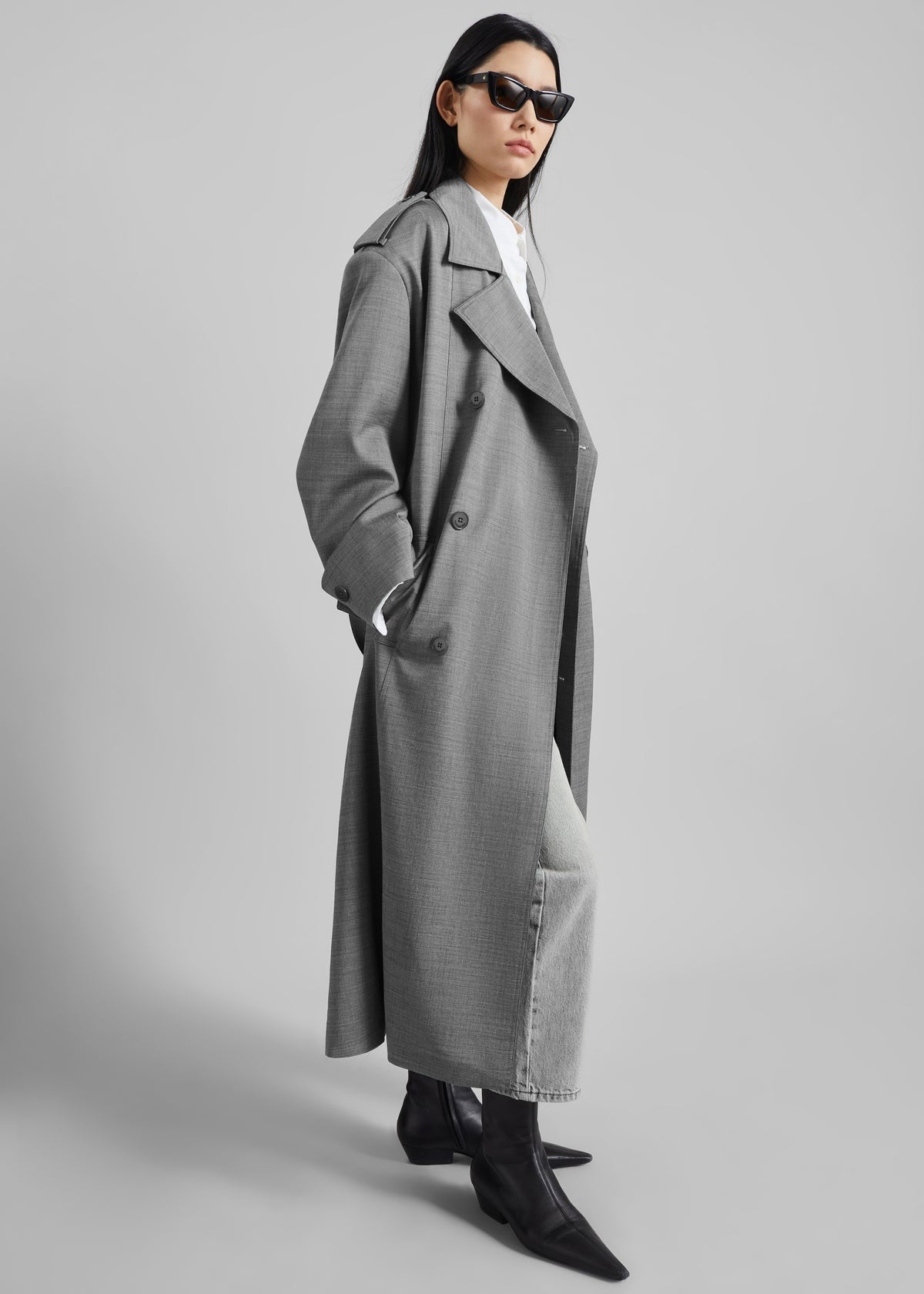 Bleecker Trench Coat - Grey Melange - 12