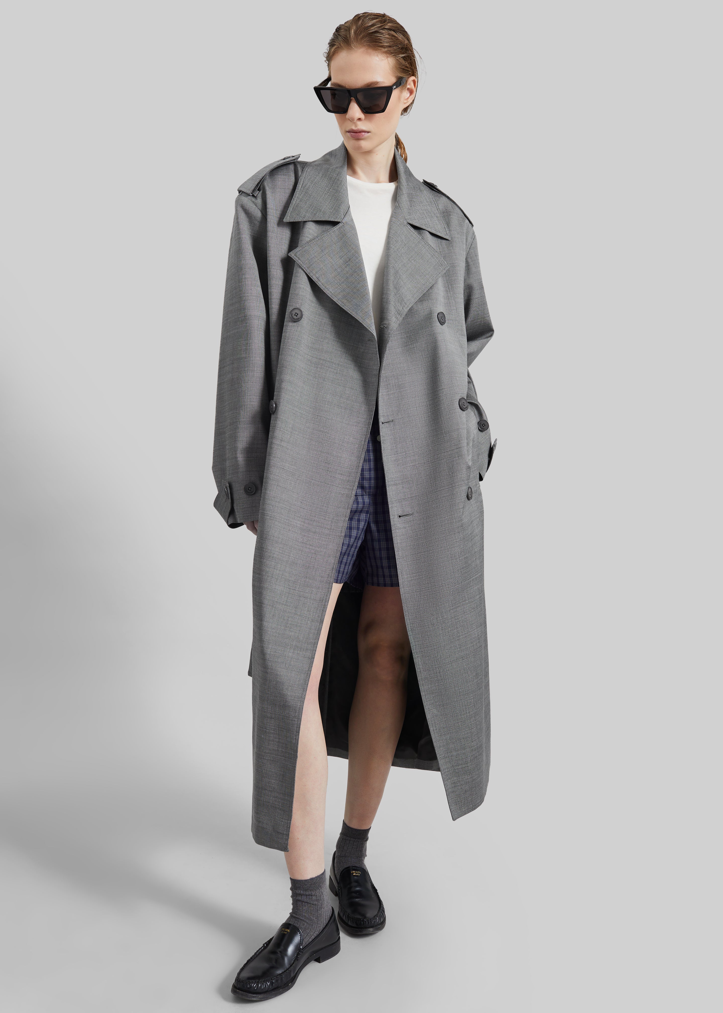 Bleecker Trench Coat - Grey Melange - 8