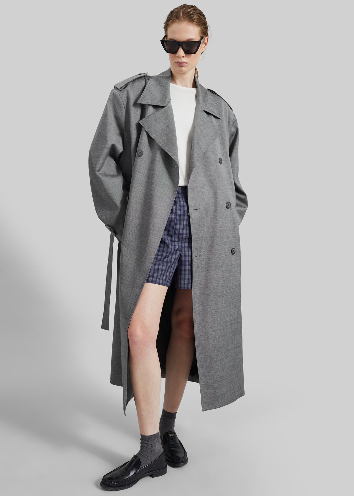 Bleecker Trench Coat - Grey Melange - 1