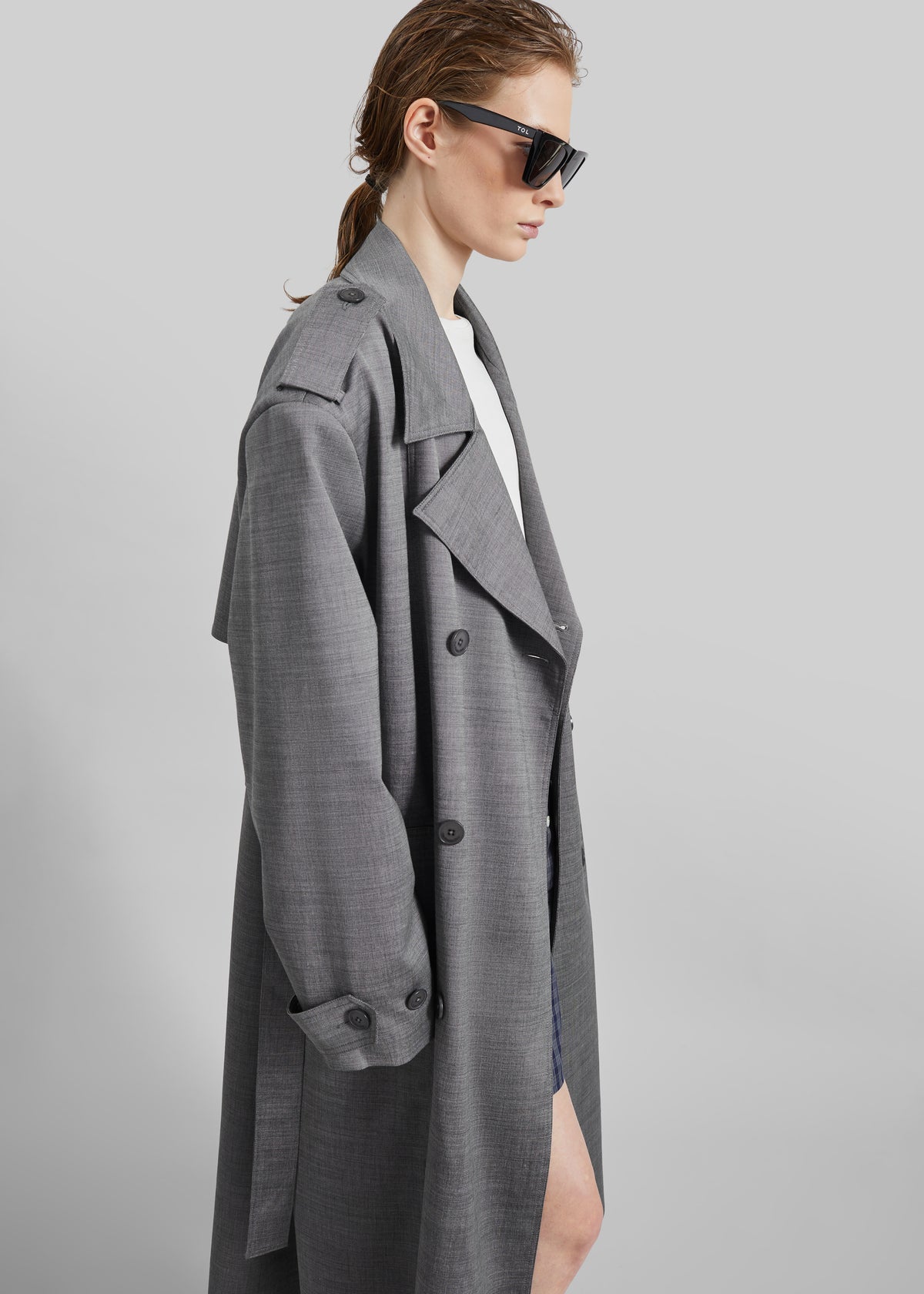 Bleecker Trench Coat - Grey Melange - 2