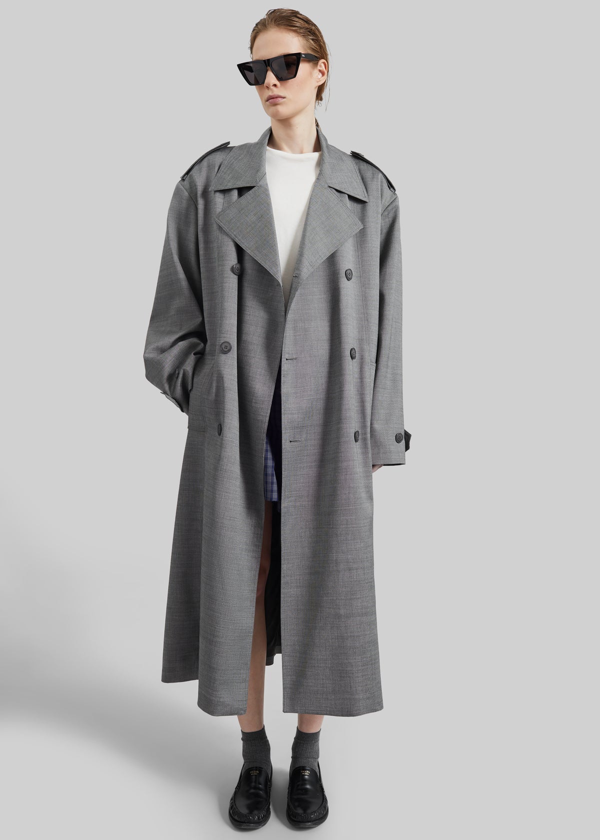 Bleecker Trench Coat - Grey Melange - 11