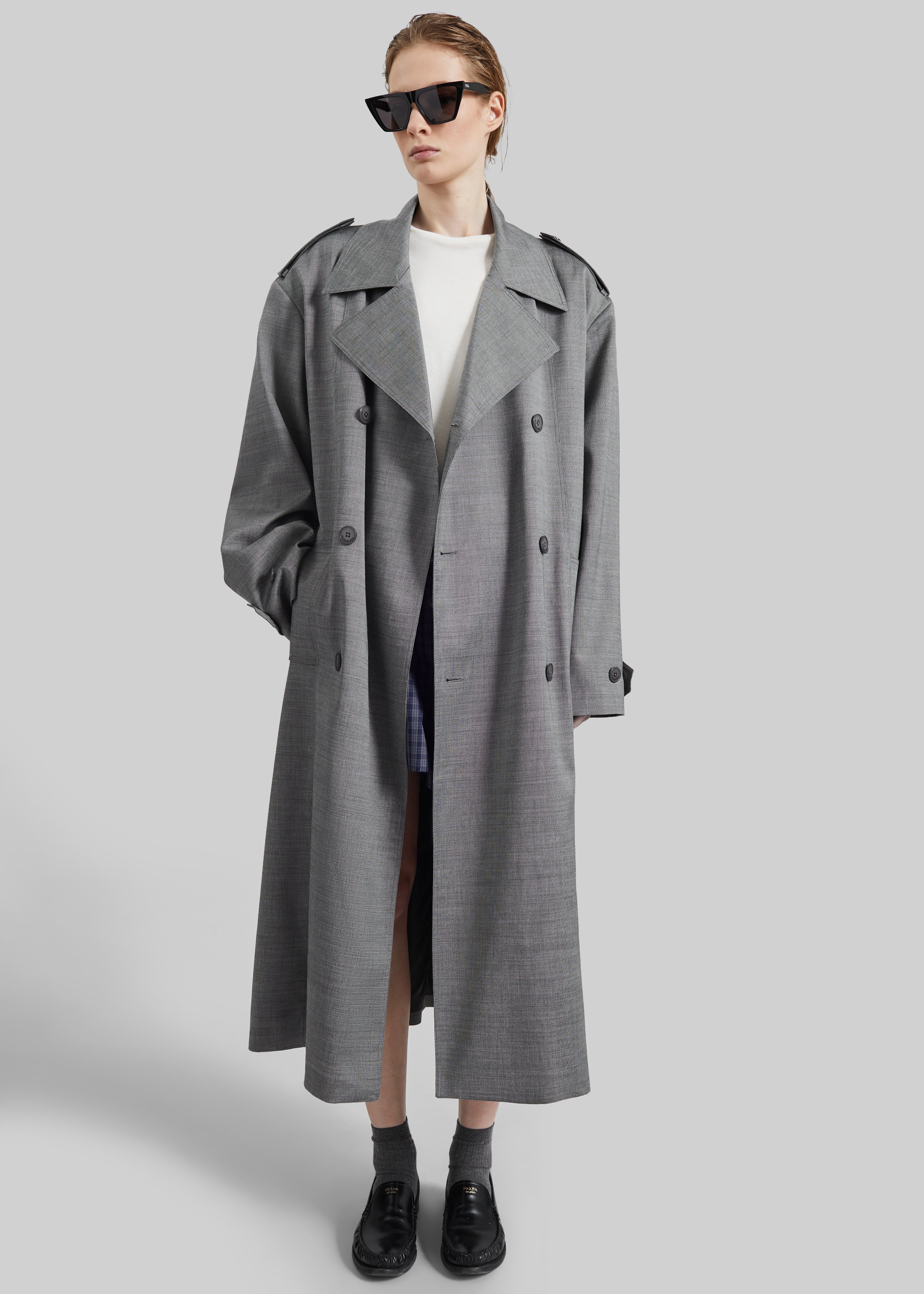 Bleecker Trench Coat - Grey Melange - 11