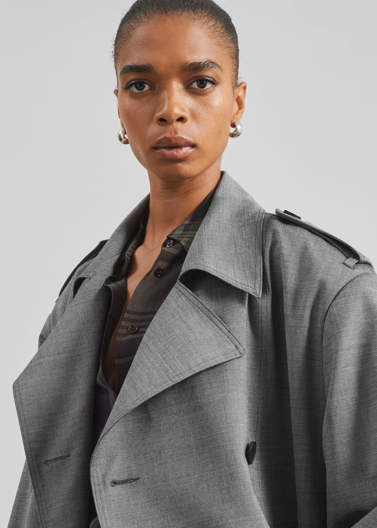 Bleecker Trench Coat - Grey Melange - 6