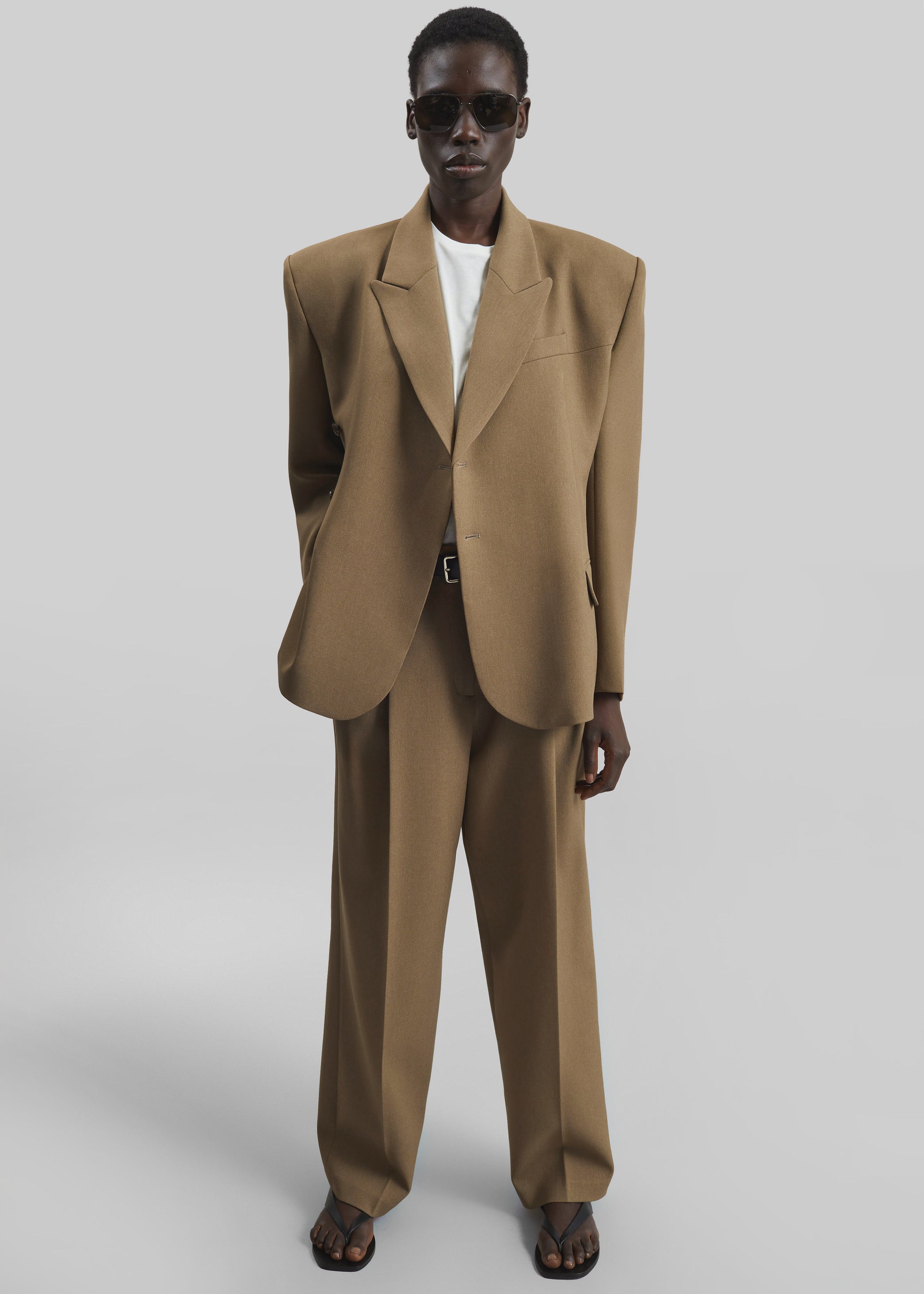 Shop the look image for Blerick Belted Trousers - Camel