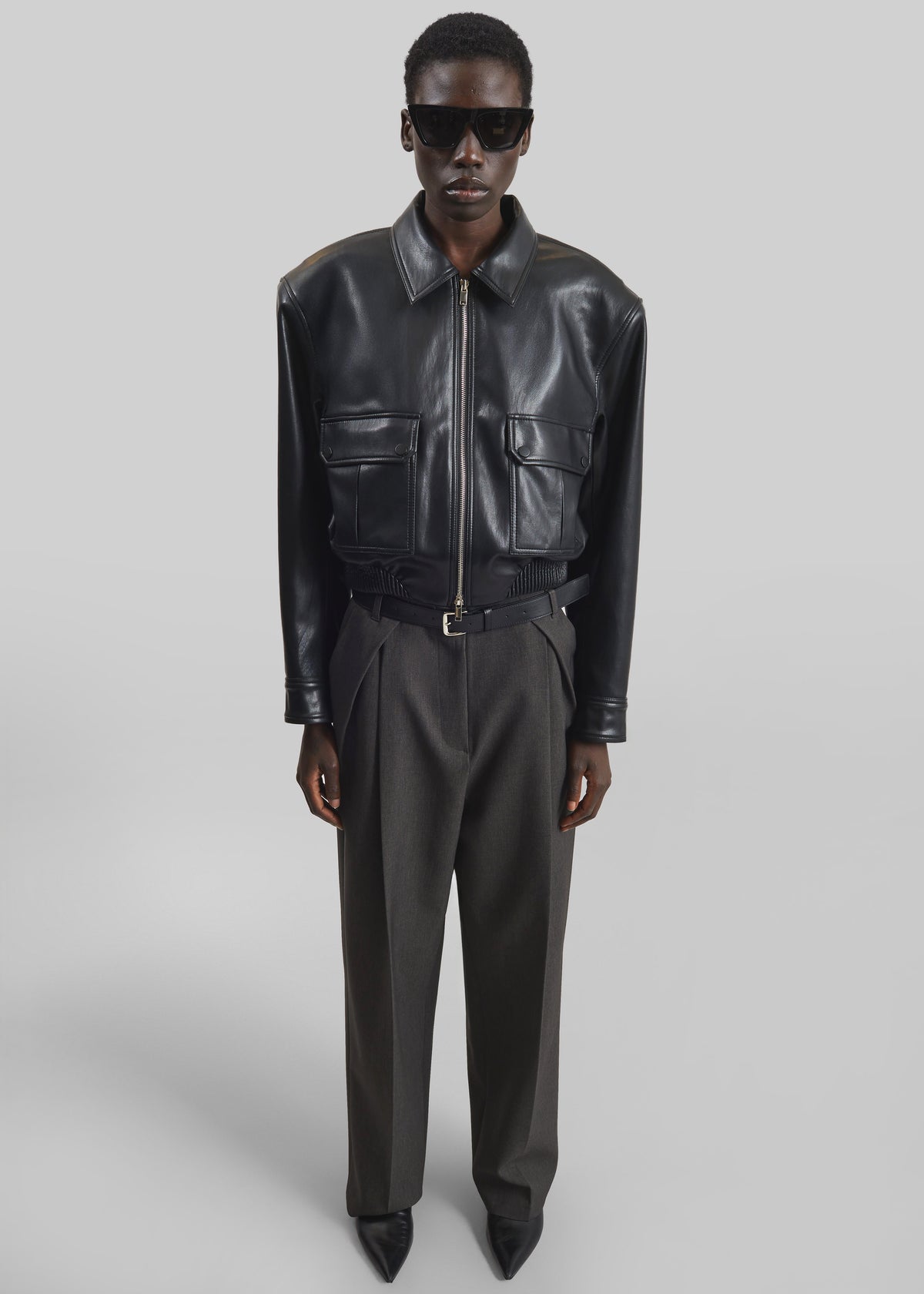 Blerick Belted Trousers - Dark Grey - 3