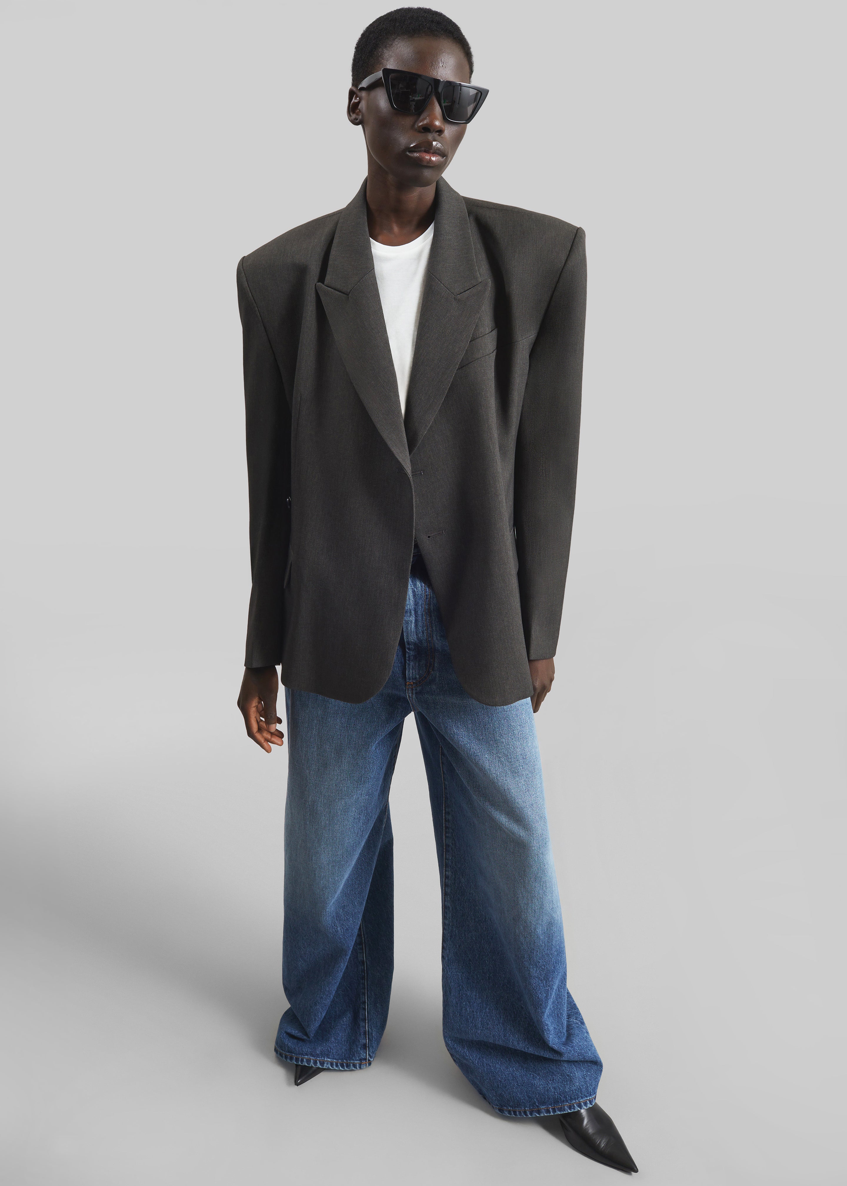 Blerick Crossover Blazer - Dark Grey – The Frankie Shop