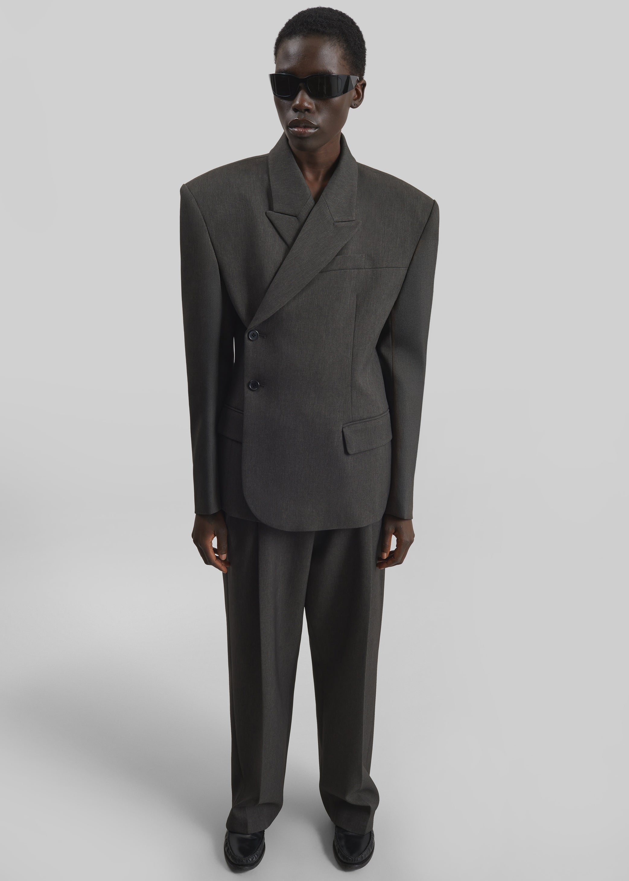 Shop the look image for Blerick Crossover Blazer - Dark Grey