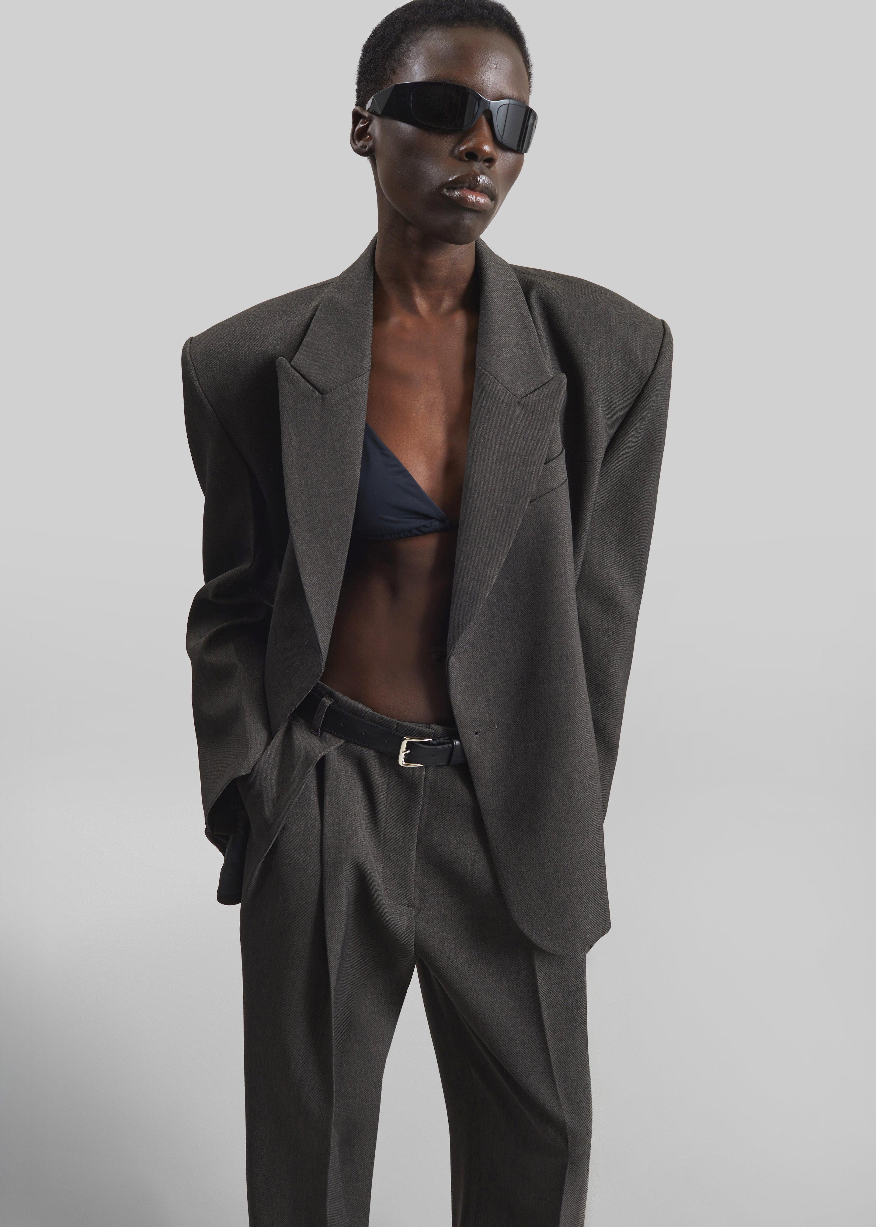 Blerick Crossover Blazer - Dark Grey – The Frankie Shop