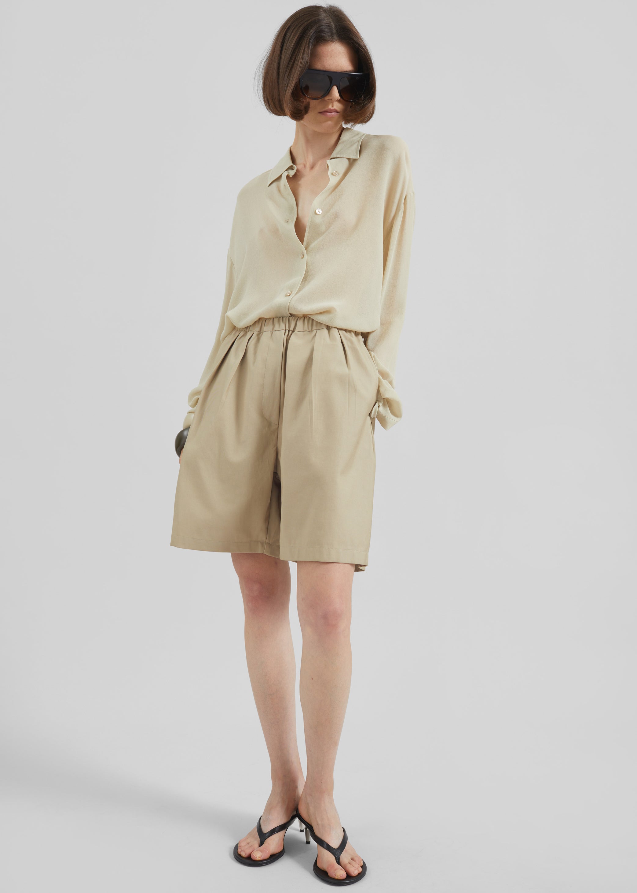 Shop the look image for Bora Cotton Chino Shorts - Beige