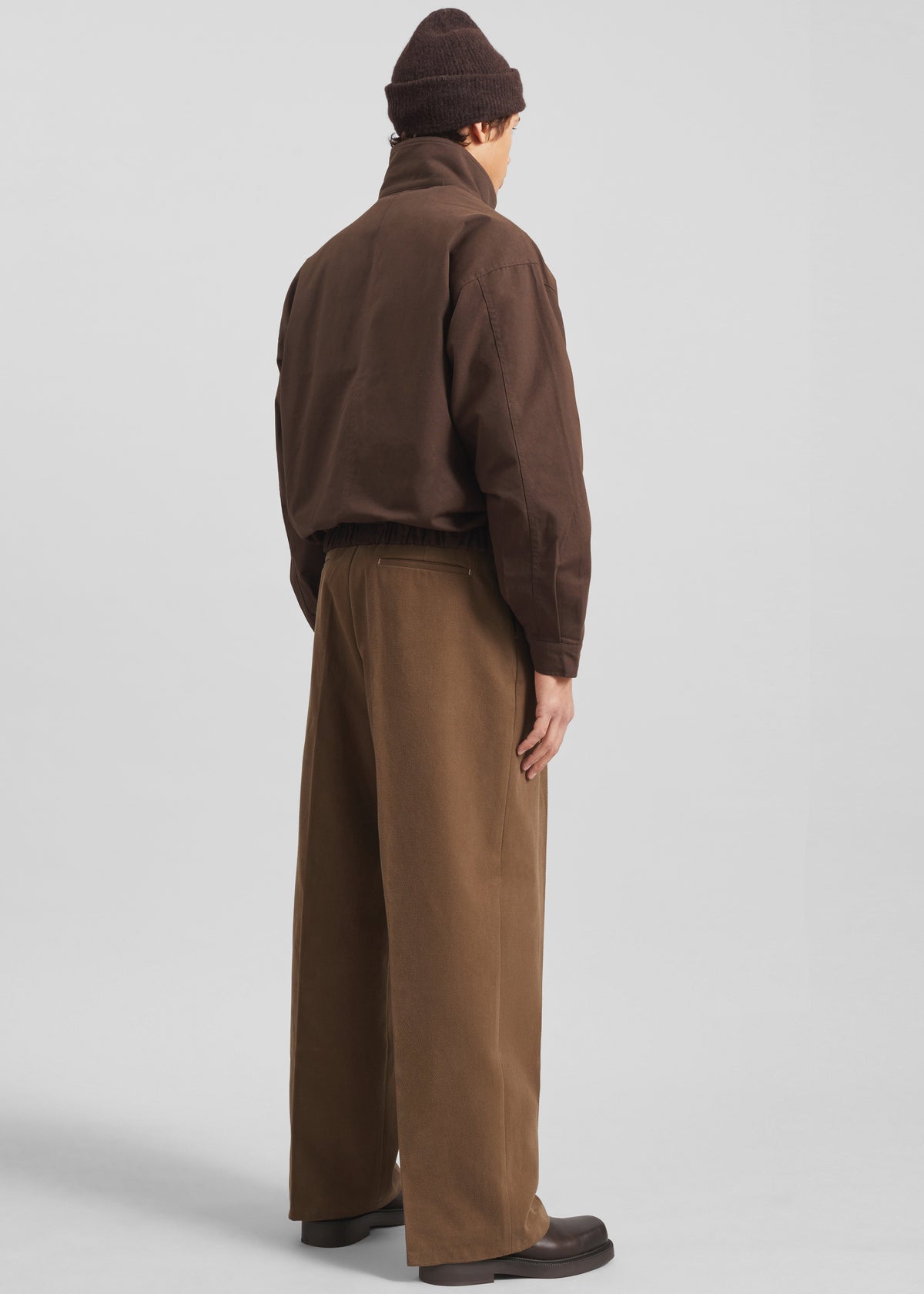 Borken Pleated Twill Pants - Brown - 9