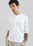 Bourke Soft Cotton Henley T-Shirt - White