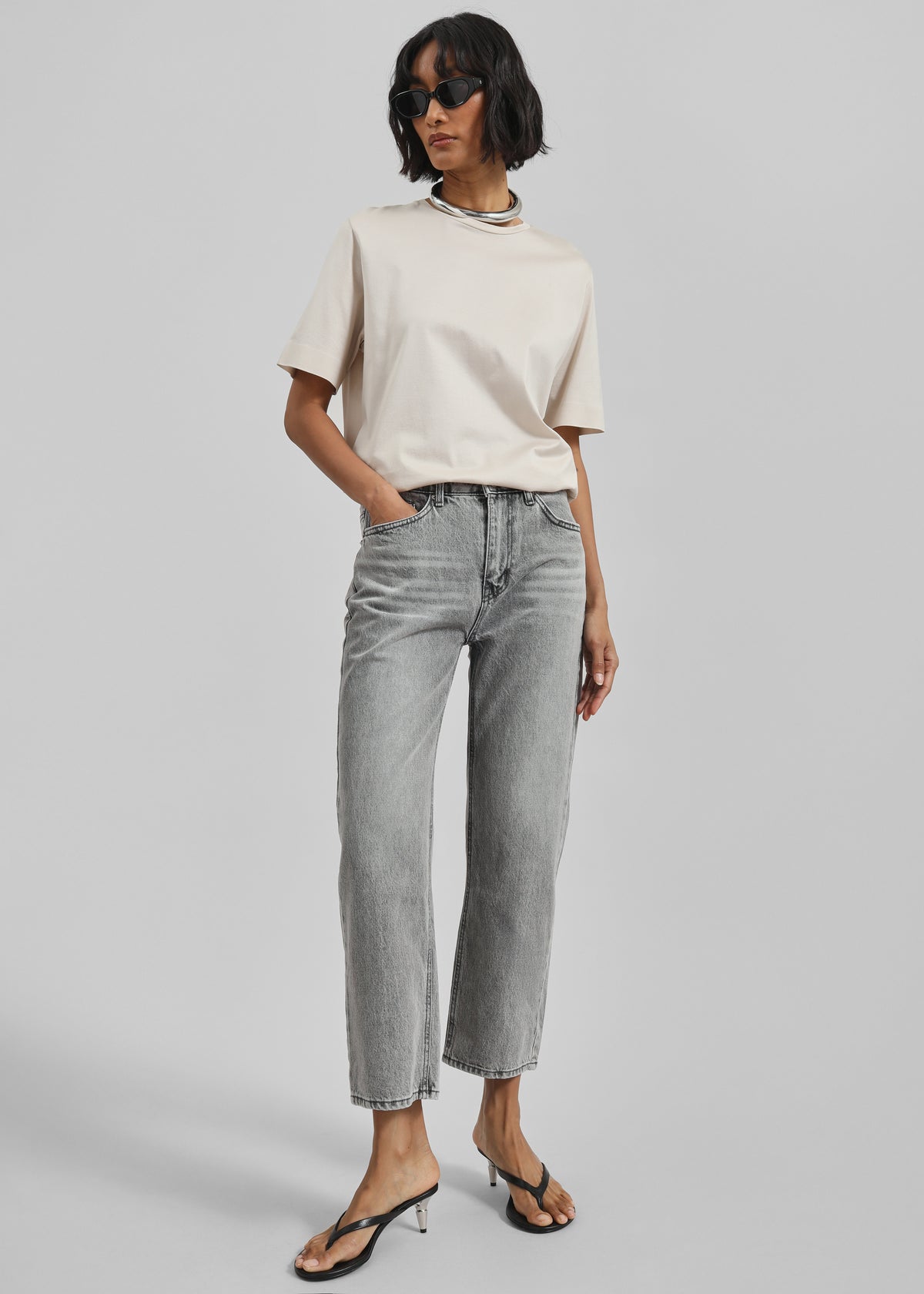 Brannor Straight Leg Jeans - Grey Wash - 4