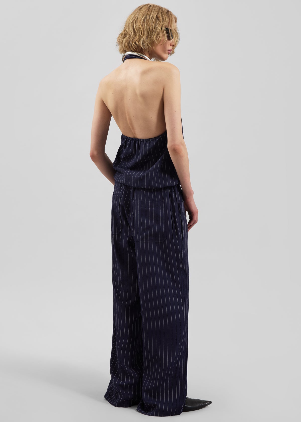 Branton Drawstring Pants - Navy/White Pinstripe - 10