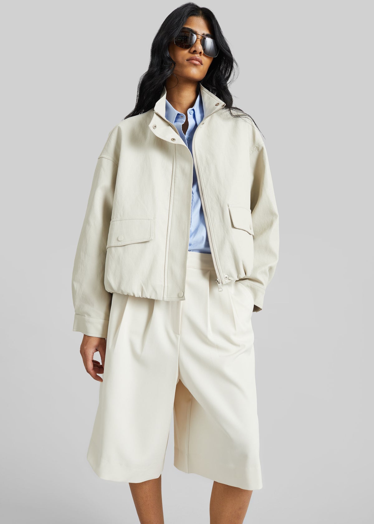 Brasov Bubble-Hem Jacket - Light Beige - 1