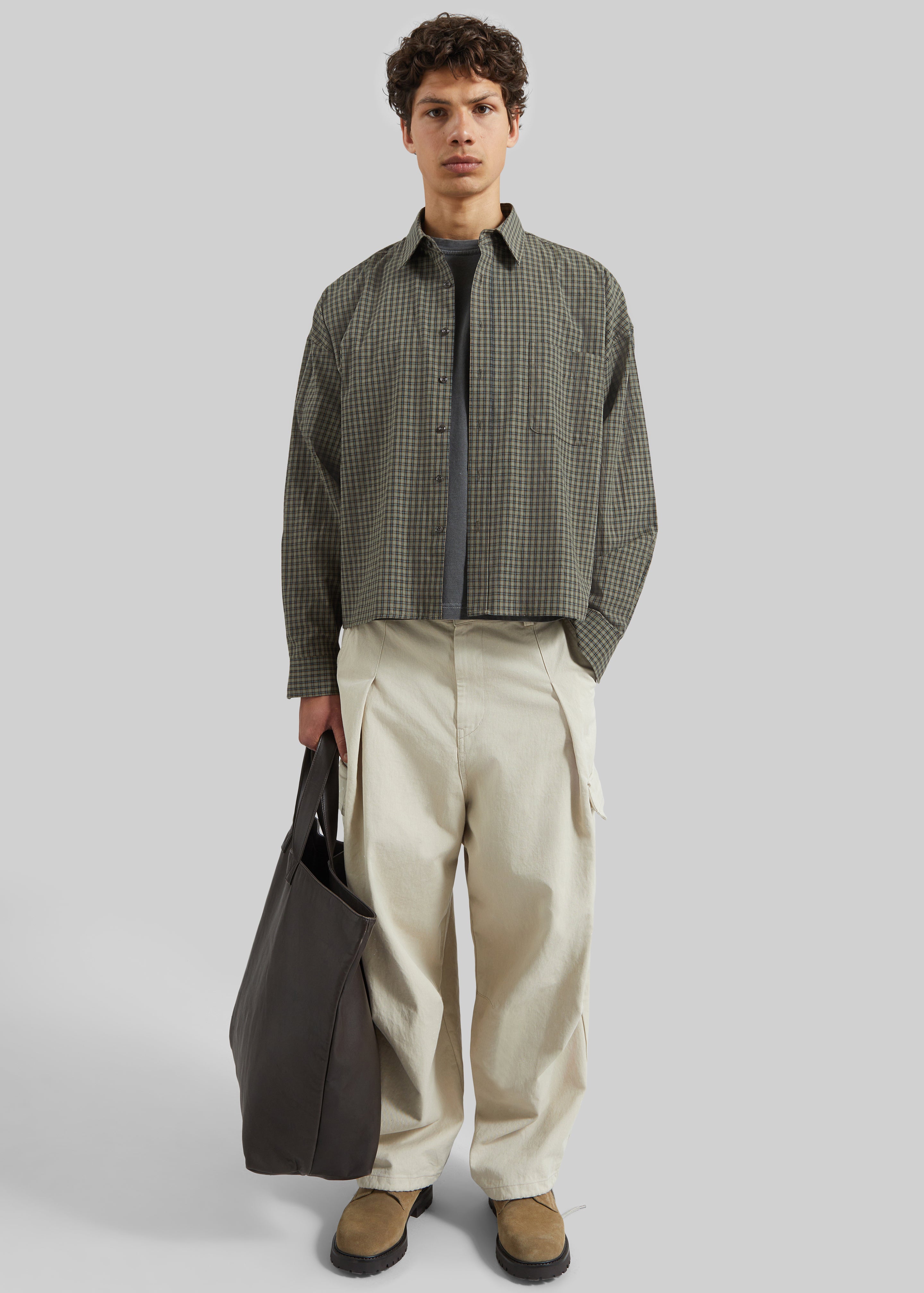 Bray Boxy Shirt - Olive Glen Plaid - 3