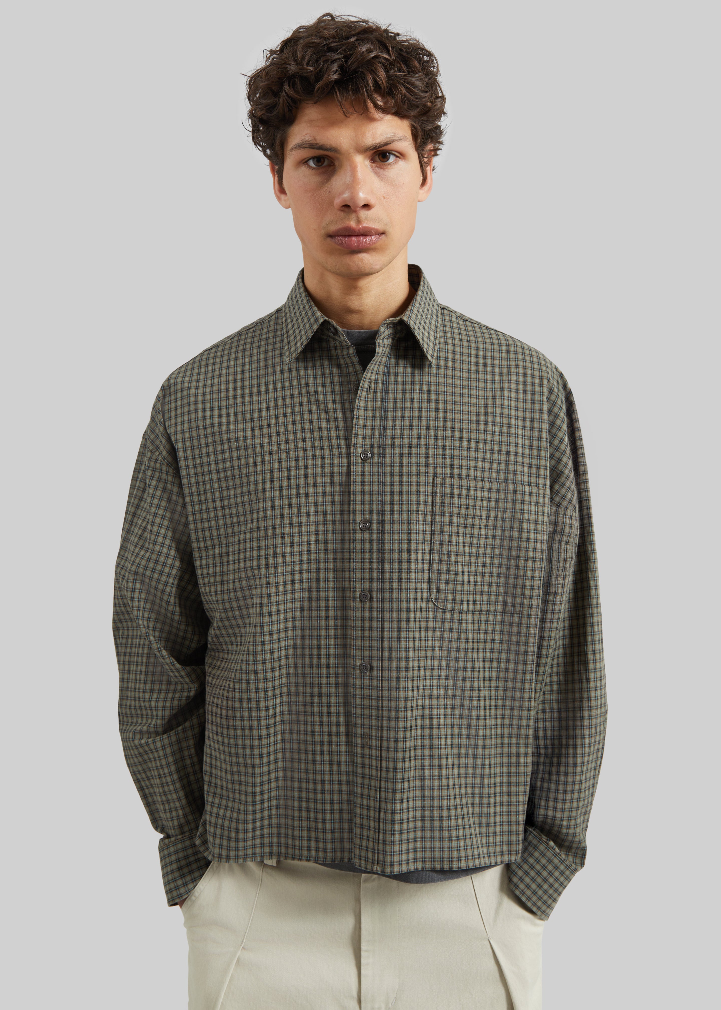 Bray Boxy Shirt - Olive Glen Plaid - 1