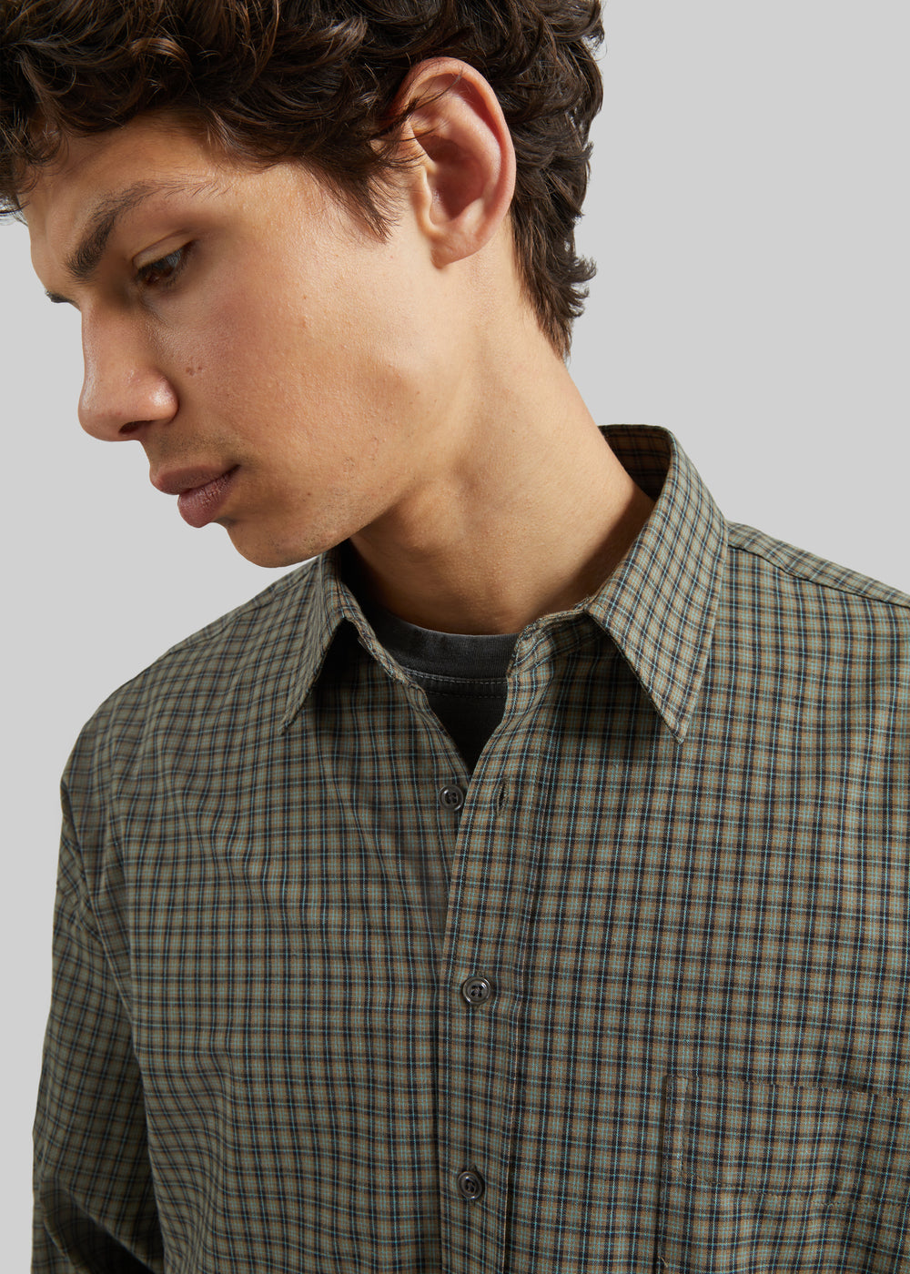 Bray Boxy Shirt - Olive Glen Plaid - 1