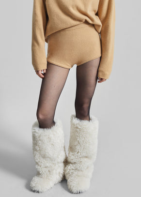 Bresica Knit Hot Pants - Camel