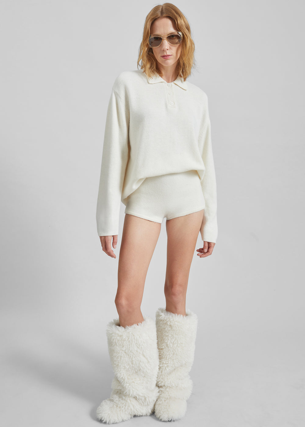 Bresica Knit Hot Pants - Ivory - 1