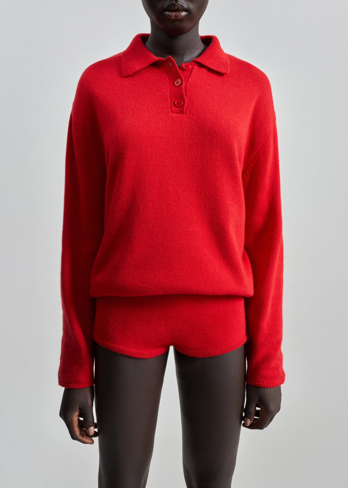 Bresica Knit Polo Sweater - Red - 6