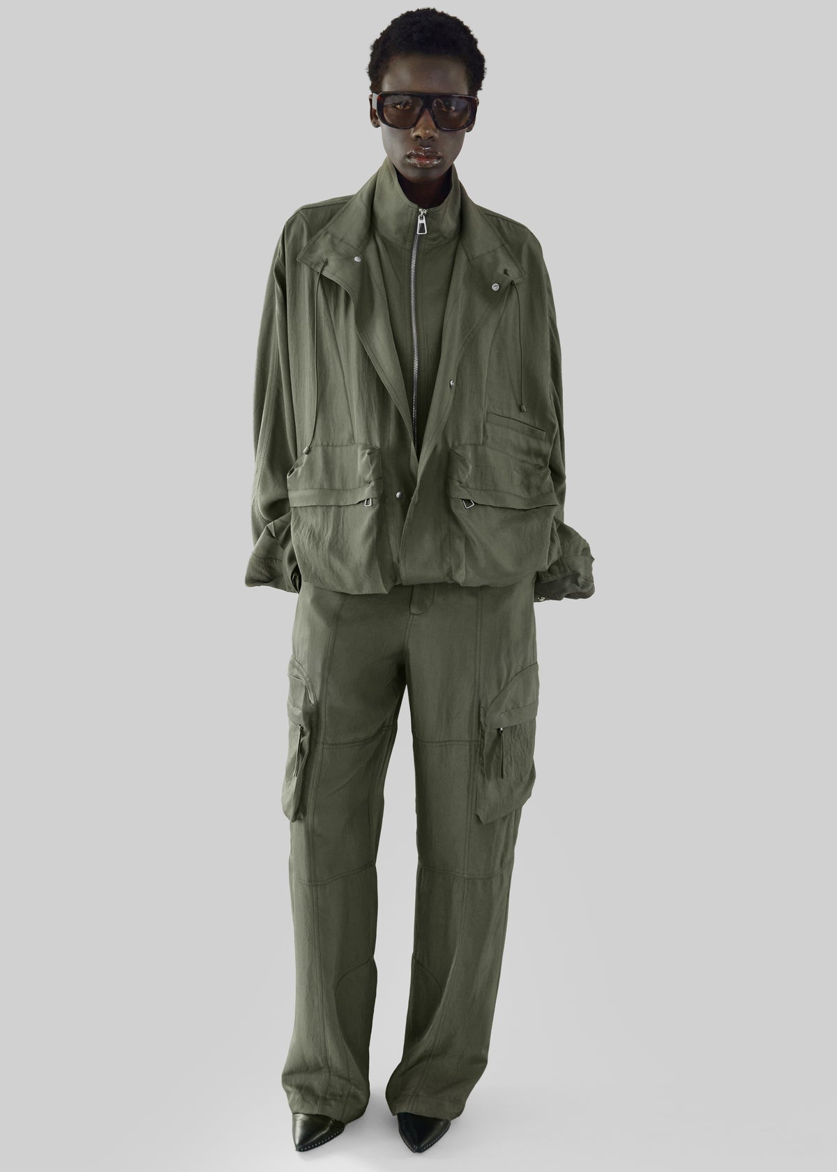 Breya Fluid Jacket - Moss Green - 2