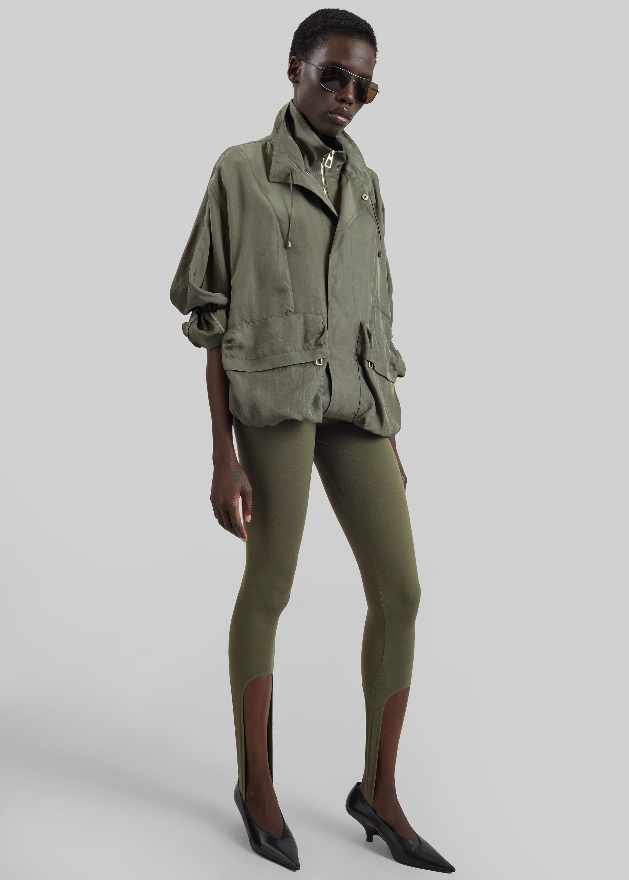 Shop the look image for Breya Fluid Jacket - Moss Green