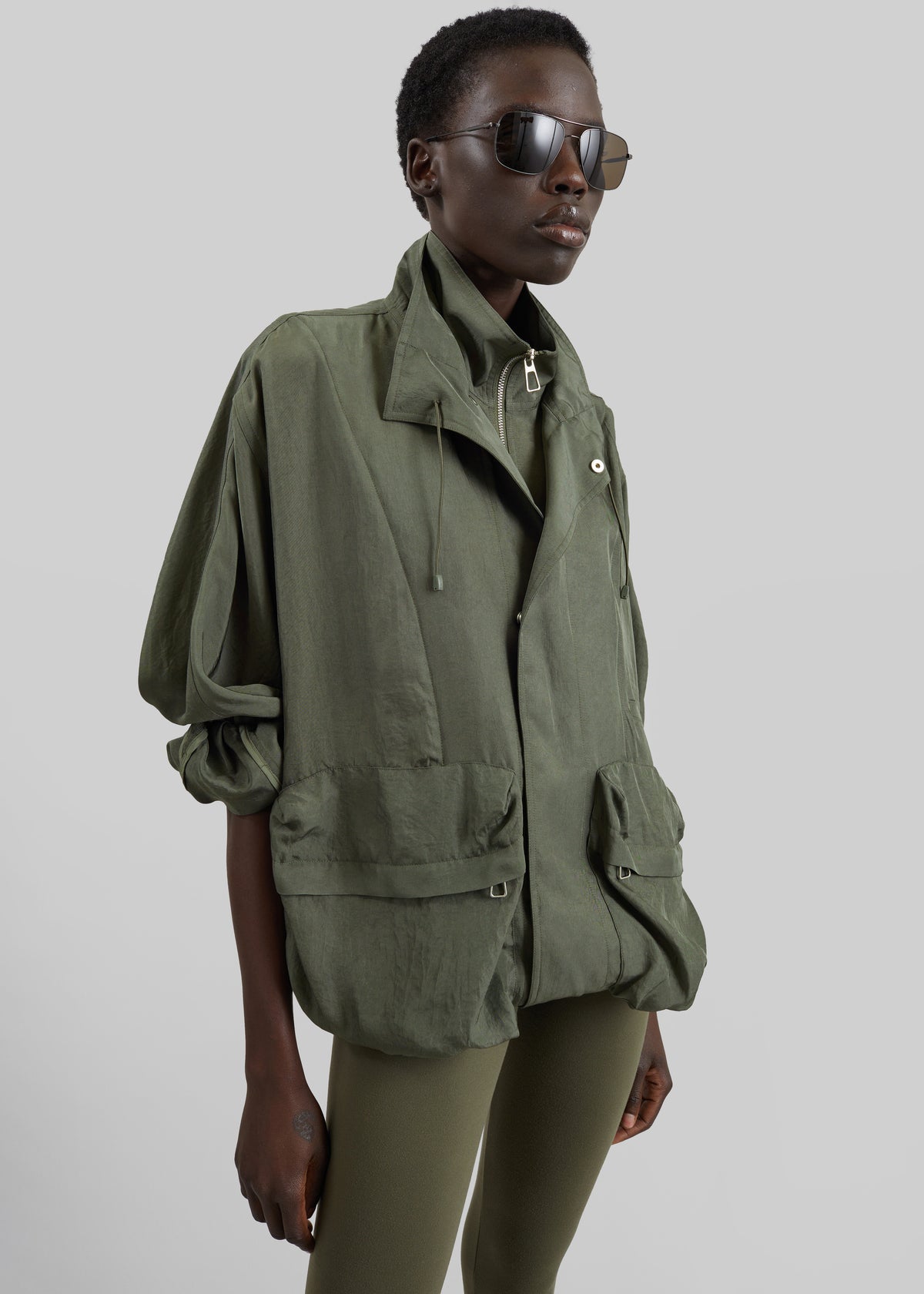 Breya Fluid Jacket - Moss Green - 1