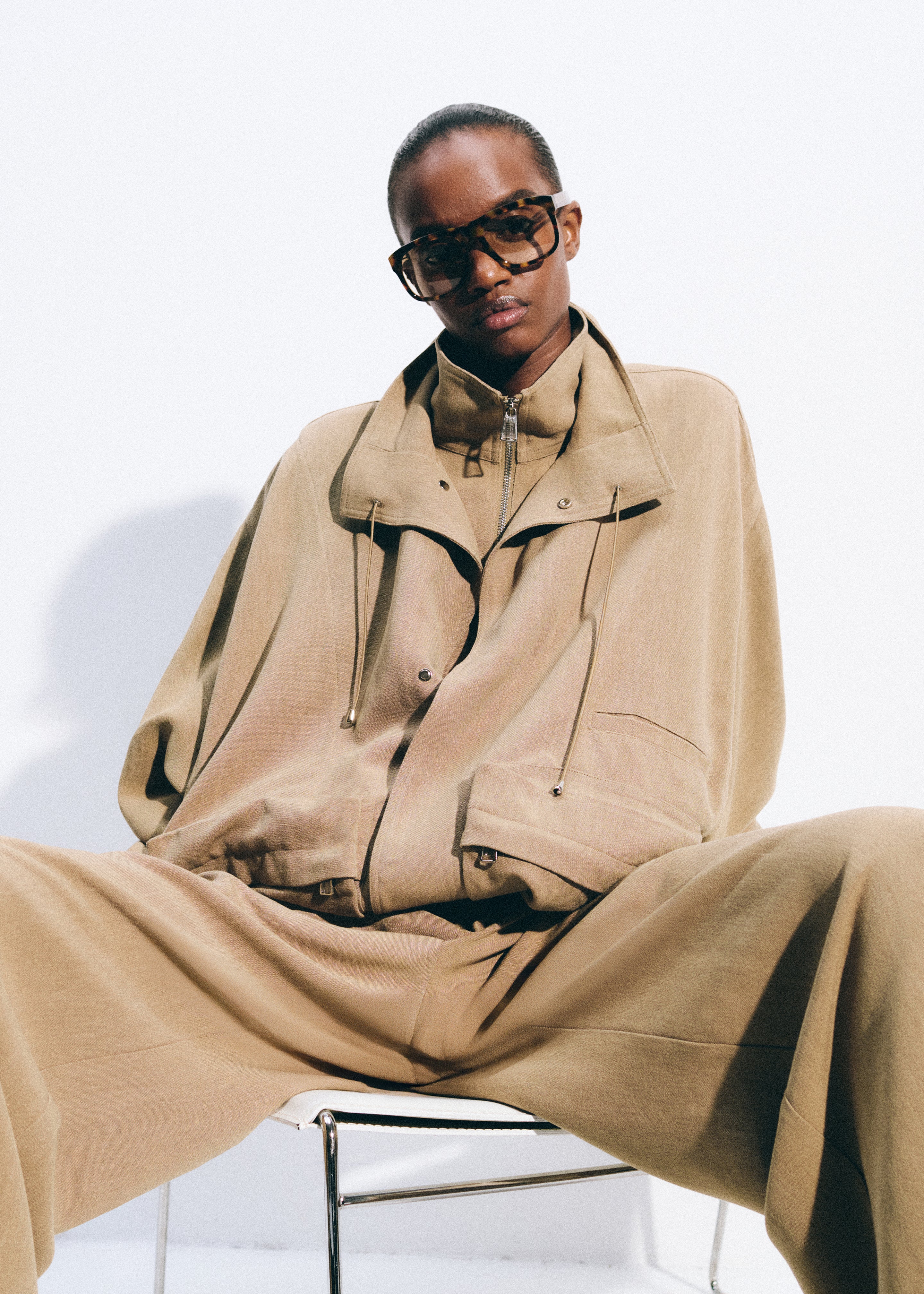 Breya Linen Fluid Jacket - Camel - 7