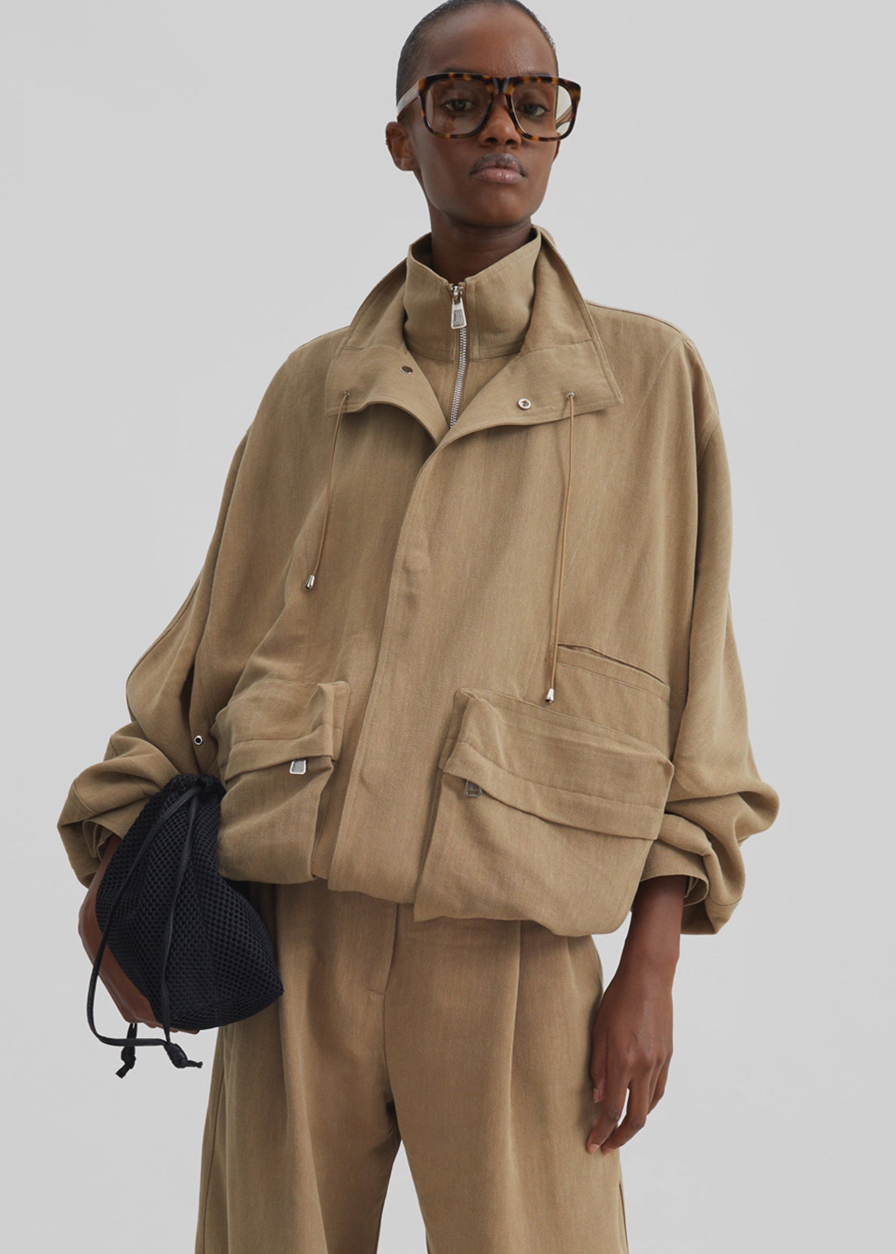 Breya Linen Fluid Jacket - Camel - 6